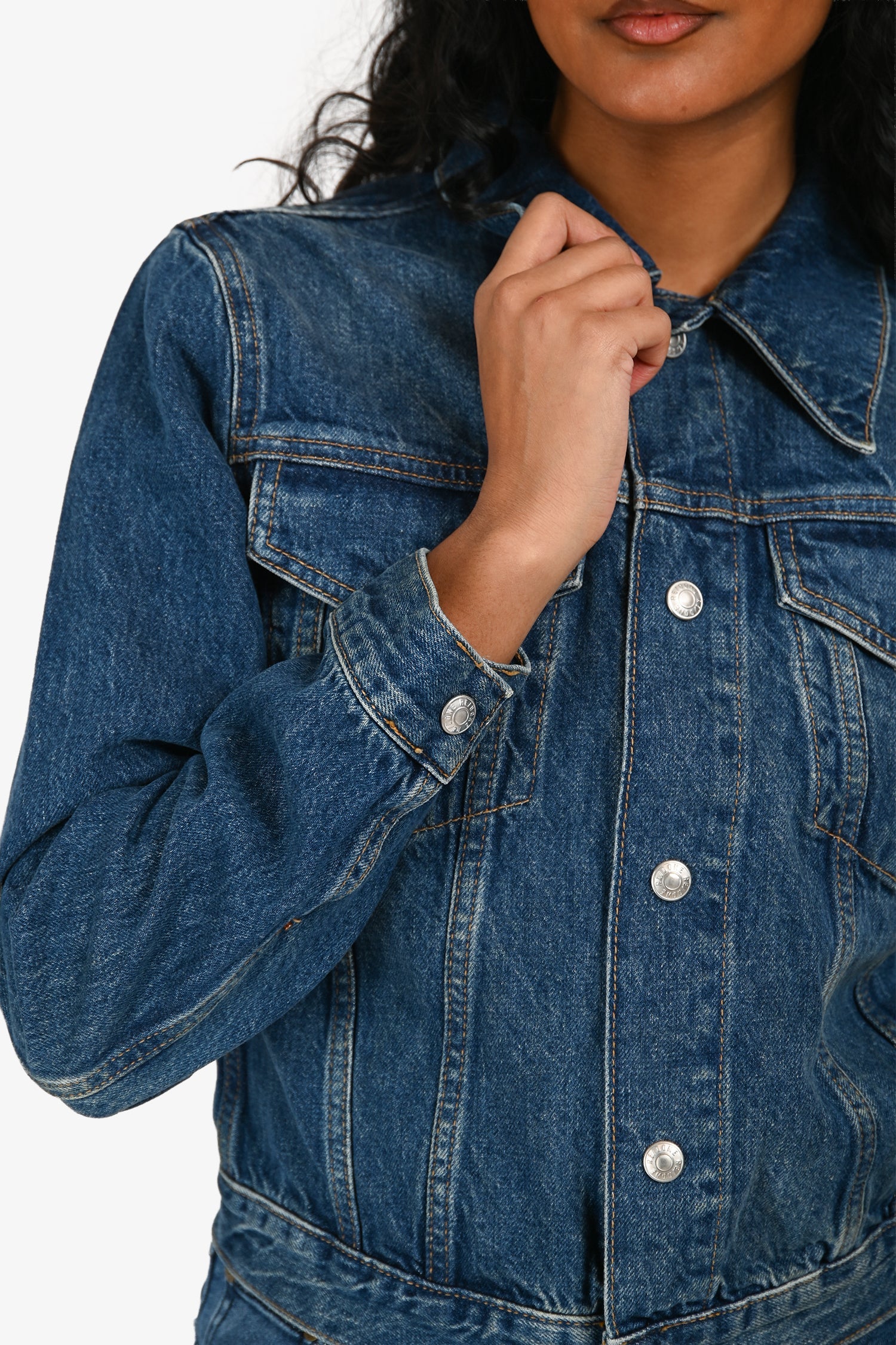 Re/Done Blue Denim 'Baby Trucker' Jacket Size XS