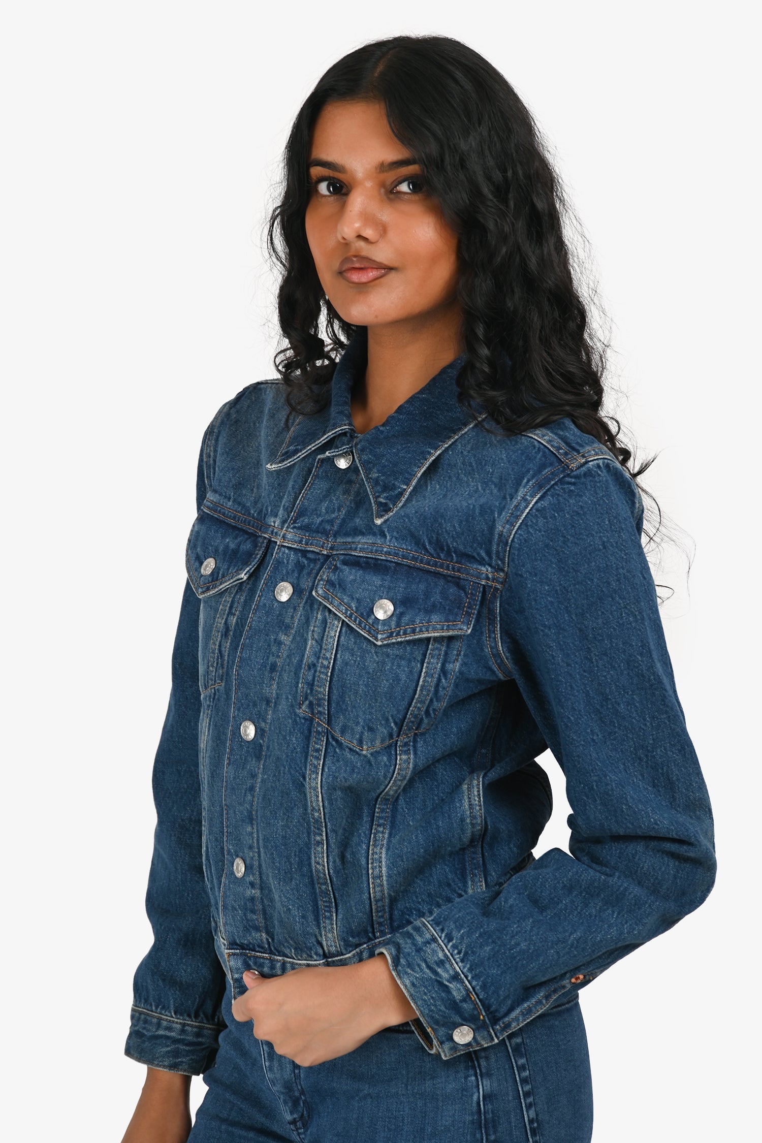 Re/Done Blue Denim 'Baby Trucker' Jacket Size XS
