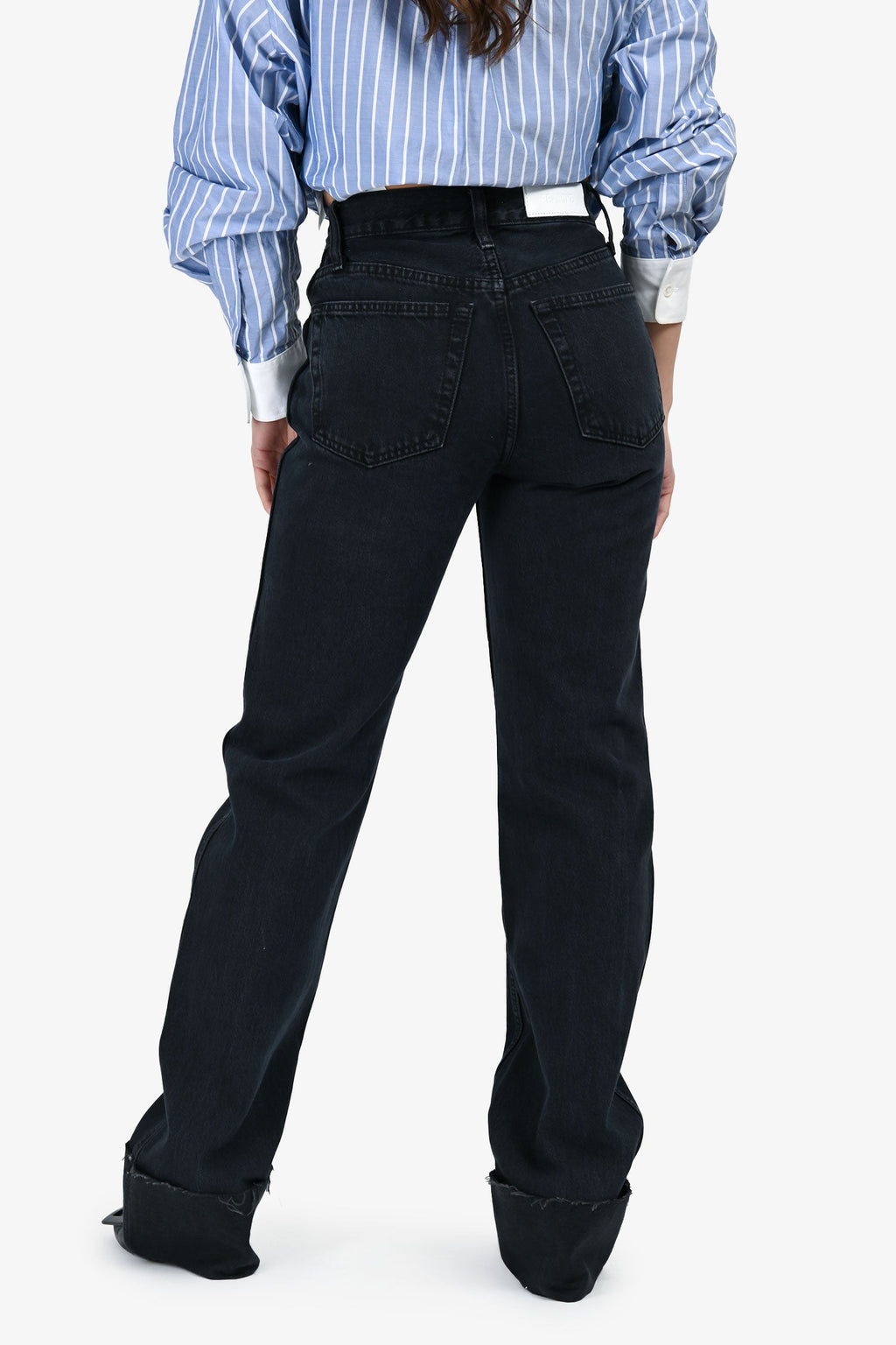 Re/Done Dark Wash Denim High Rise Straight Jeans Size 23