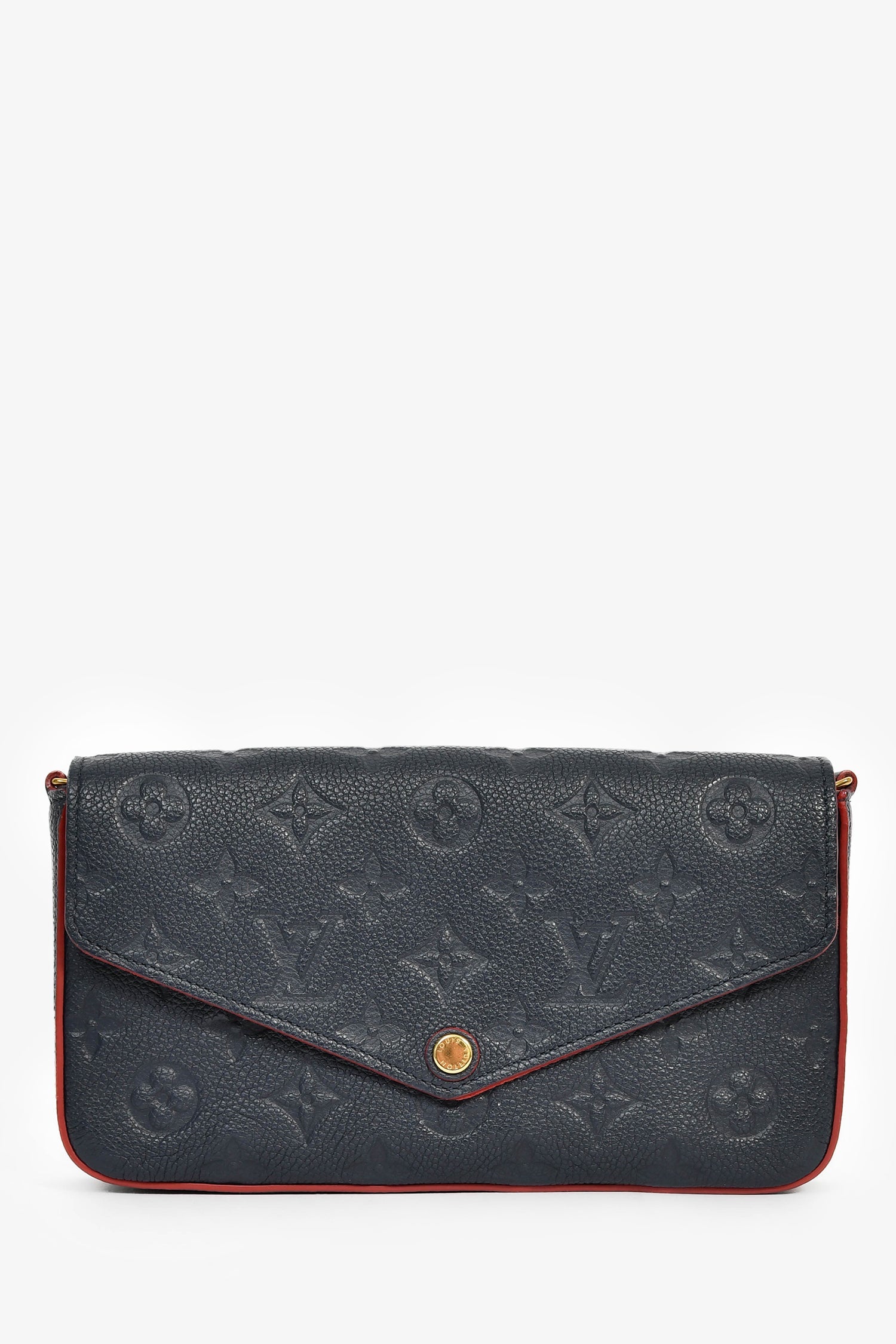 Louis Vuitton 2017 Navy/Red Leather Empriente Felicie Crossbody Bag