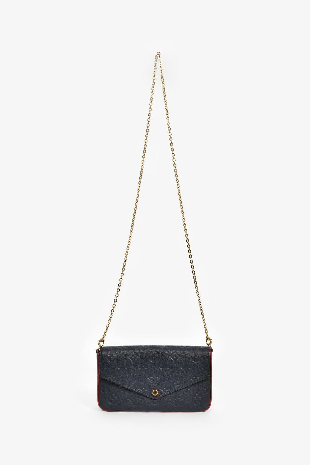 Louis Vuitton 2017 Navy/Red Leather Empriente Felicie Crossbody Bag
