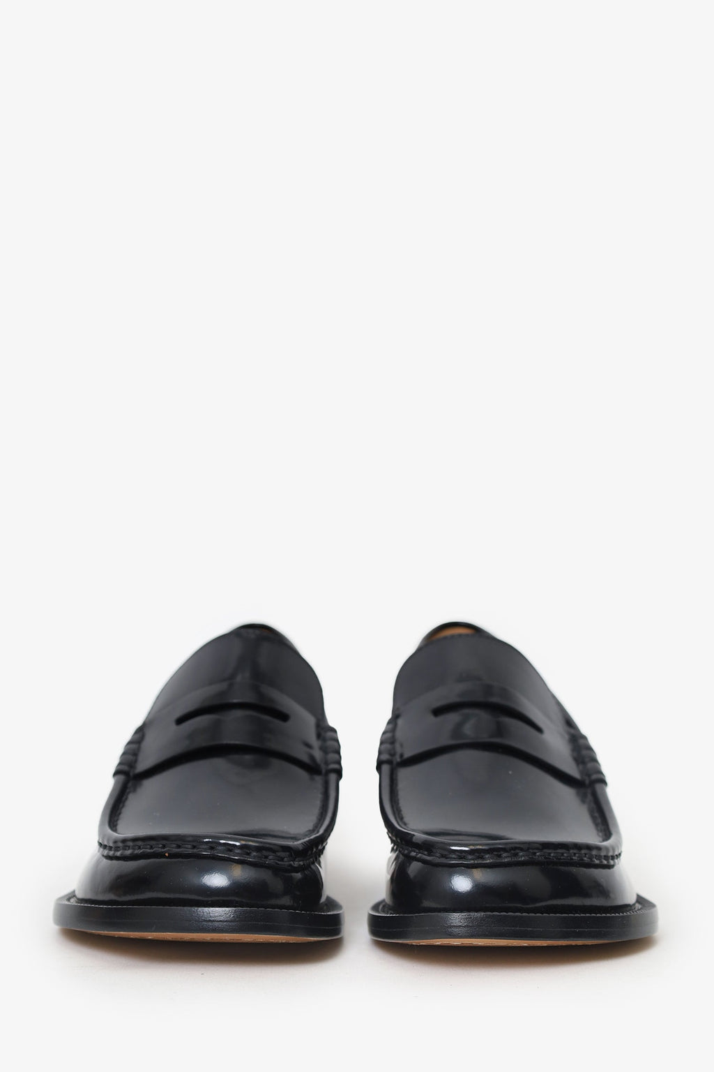 Loewe Black Campo Leather Penny Loafers Size 36