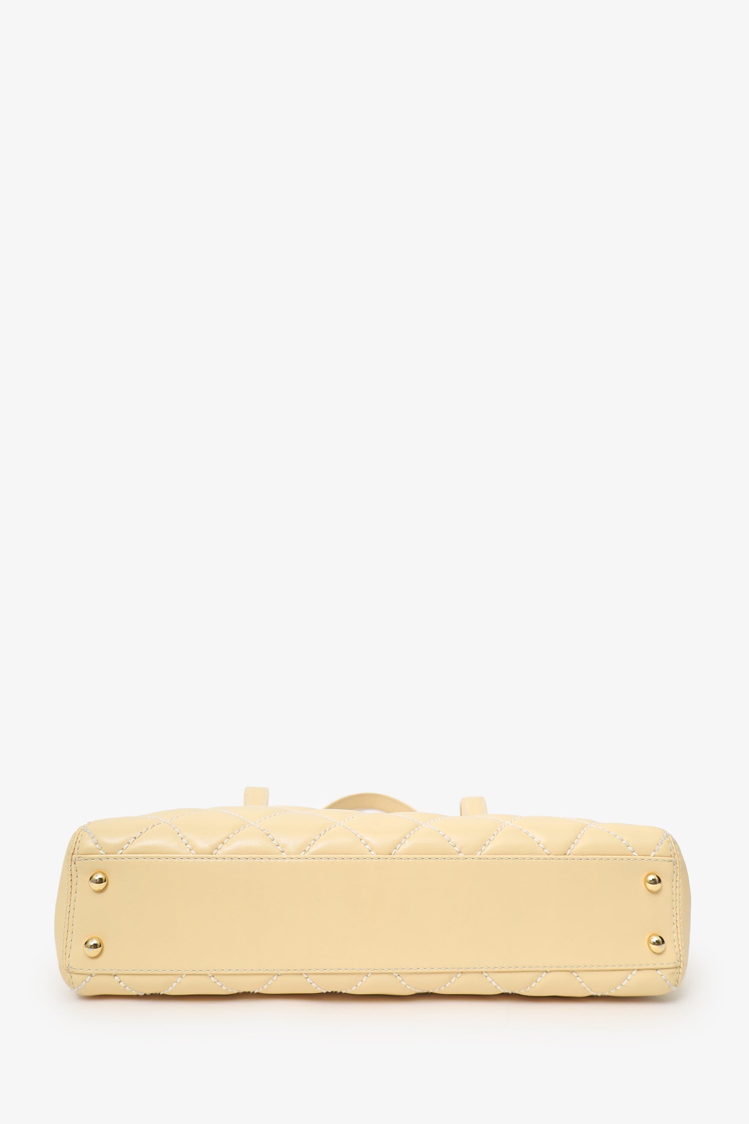 Pre-Loved Chanel™ 2004-05 Beige Leather Wild Stitch Surpique Tote Bag