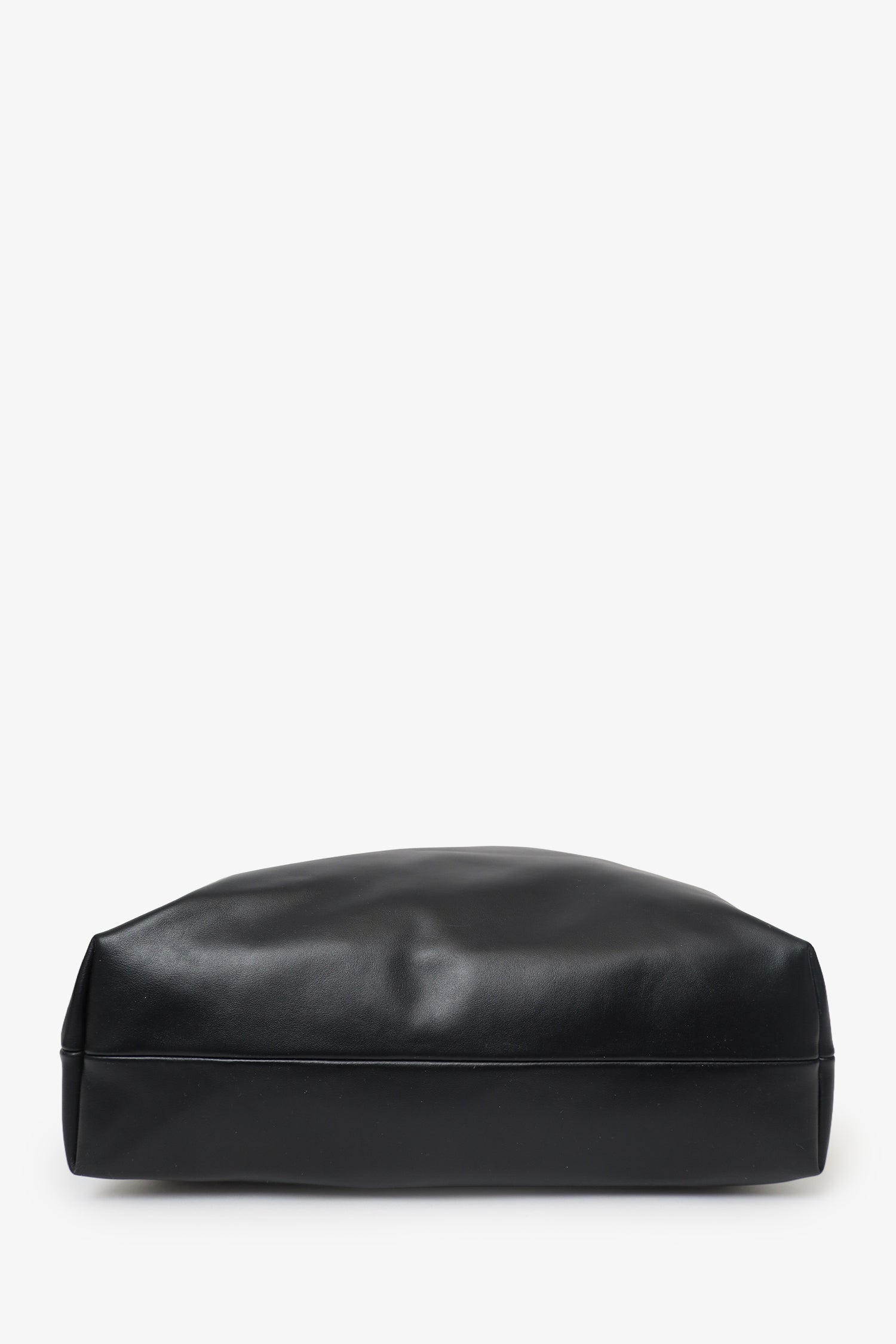 Miu Miu Black Leather Embossed-Logo Tote Bag
