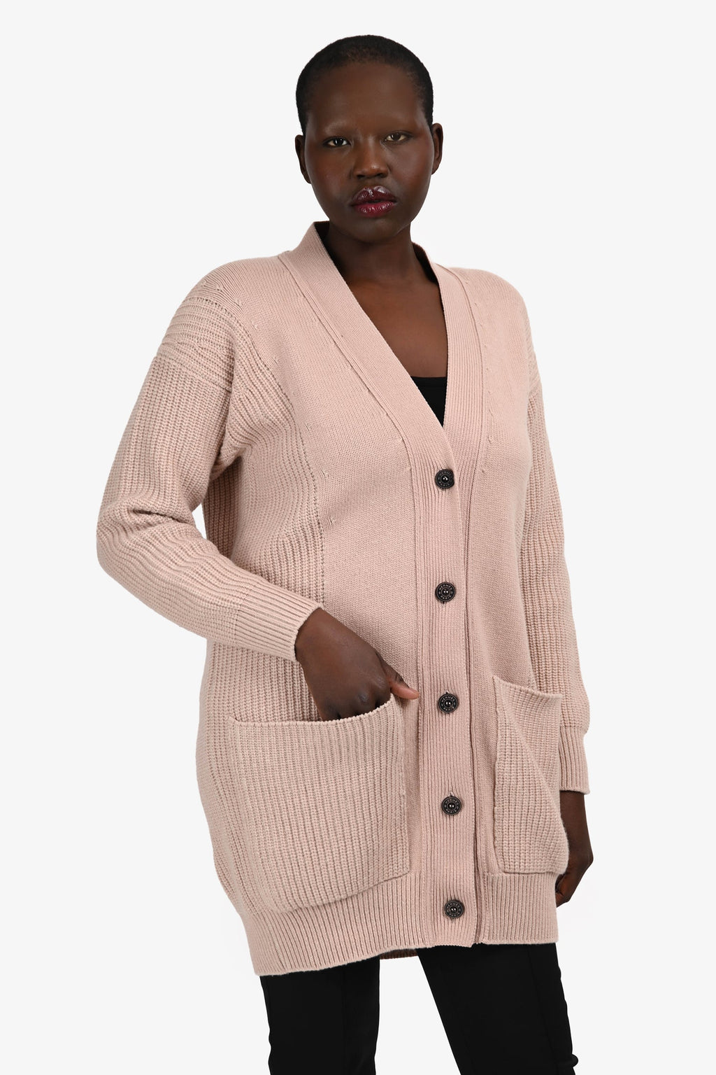 Hermès Pink Cashmere Long igan Size 34