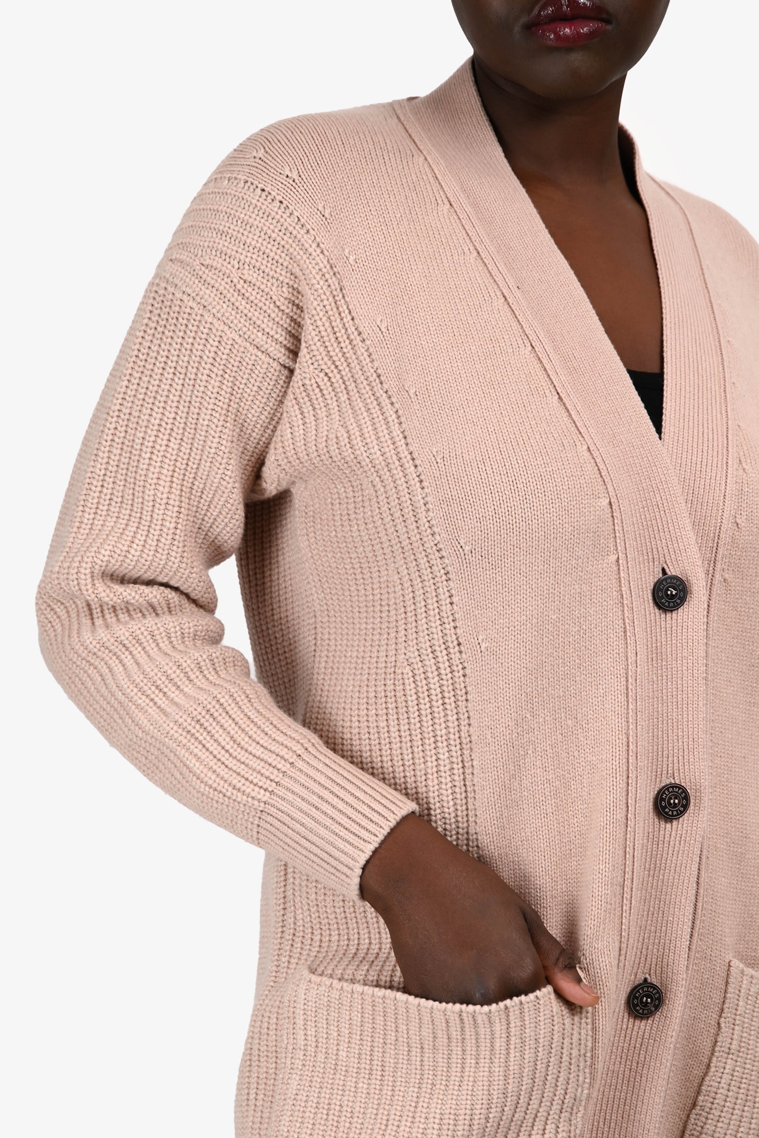 Hermès Pink Cashmere Long igan Size 34