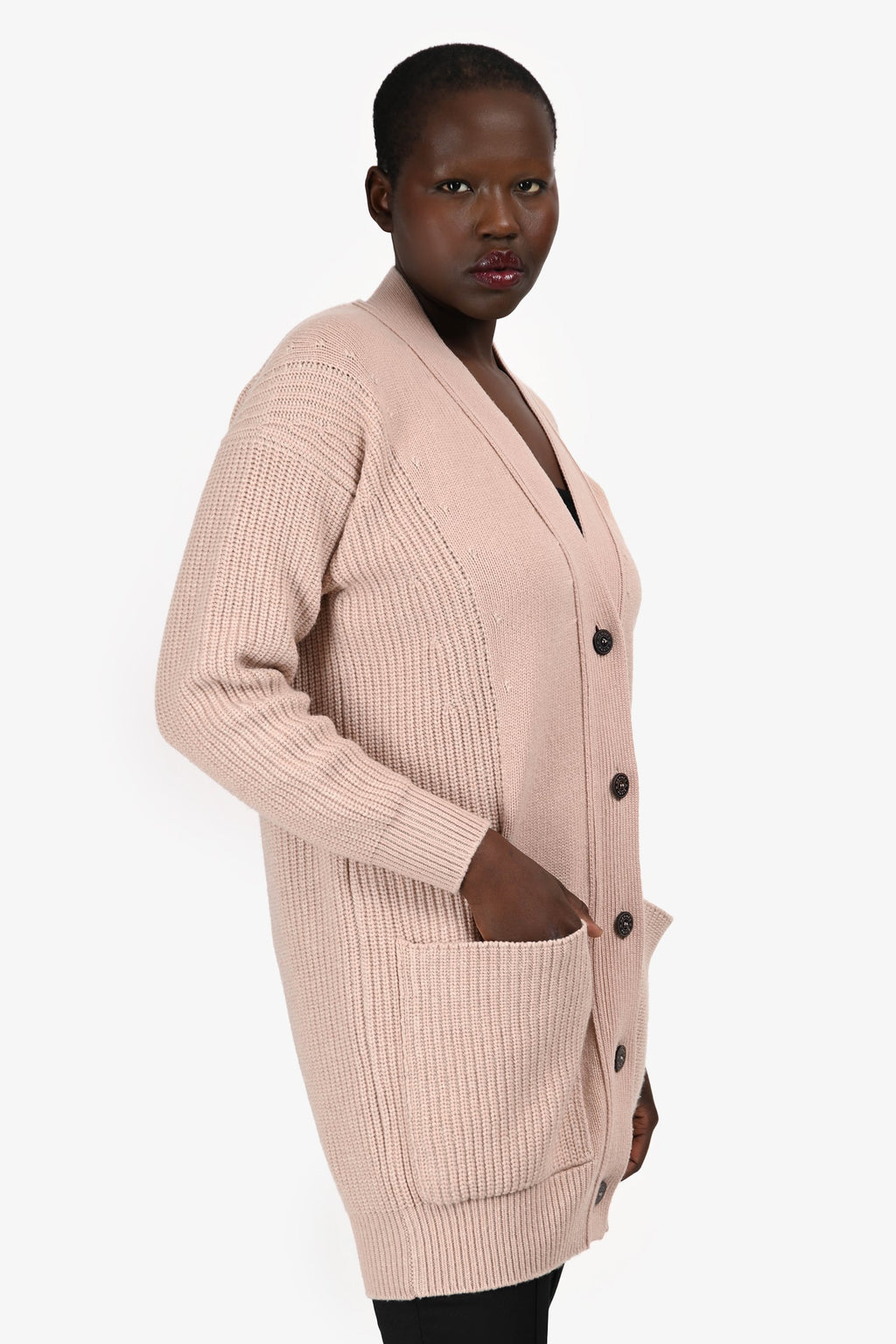Hermès Pink Cashmere Long igan Size 34