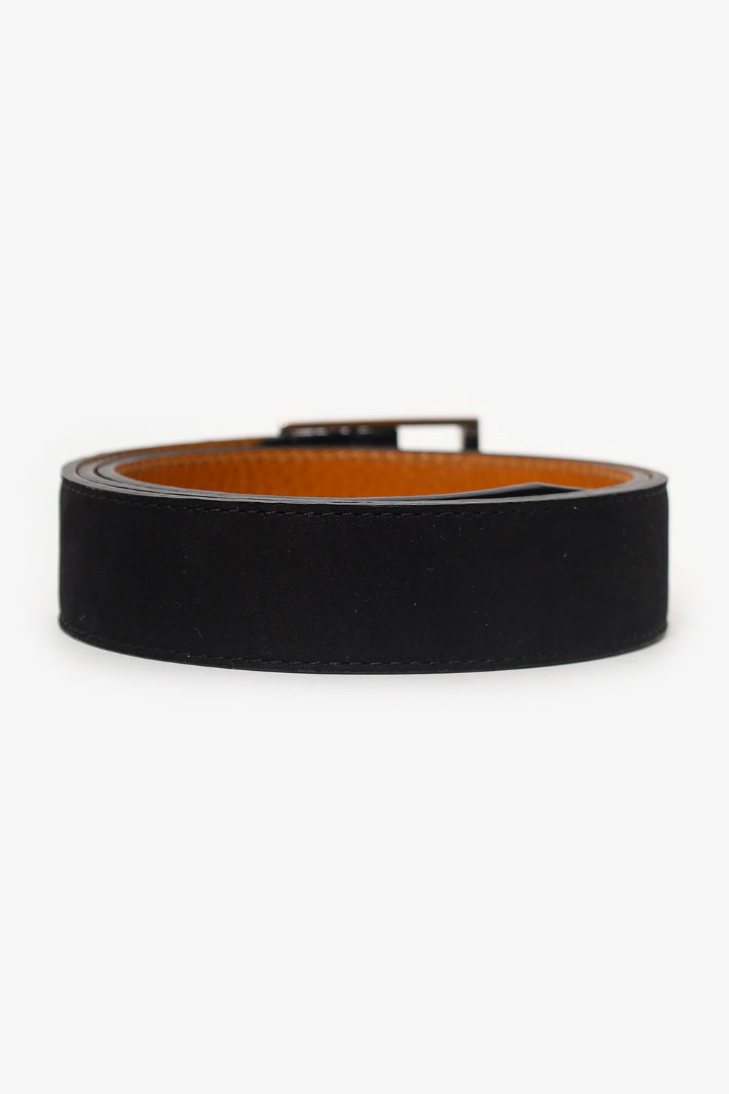 Berluti Black Suede Leather Waist Belt Size 95 Mens