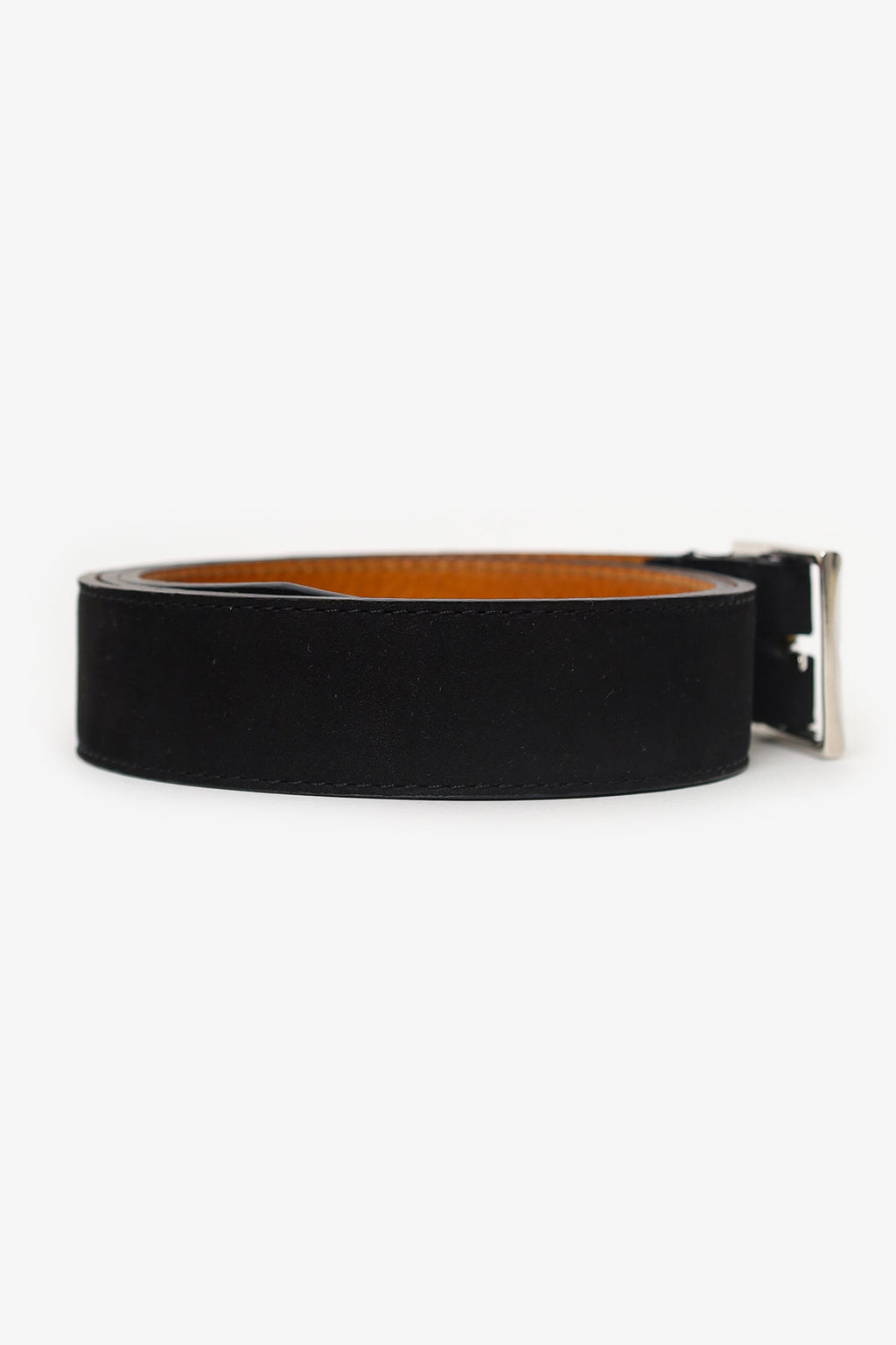 Berluti Black Suede Leather Waist Belt Size 95 Mens