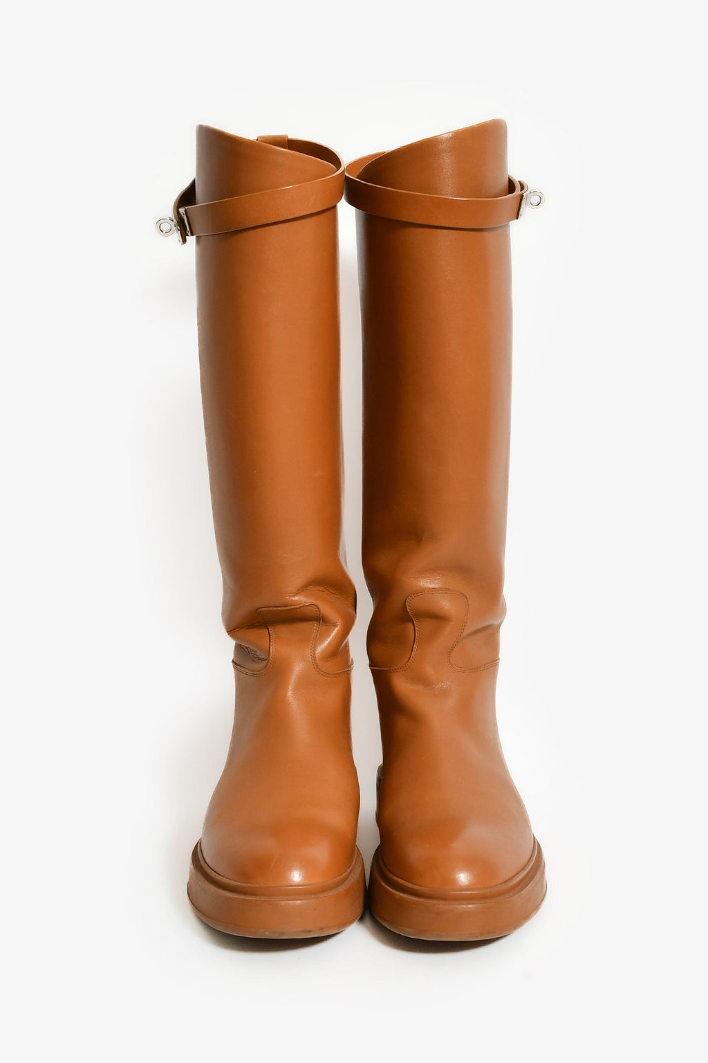 Hermès Brown Leather Kelly Riding Boots Size 37