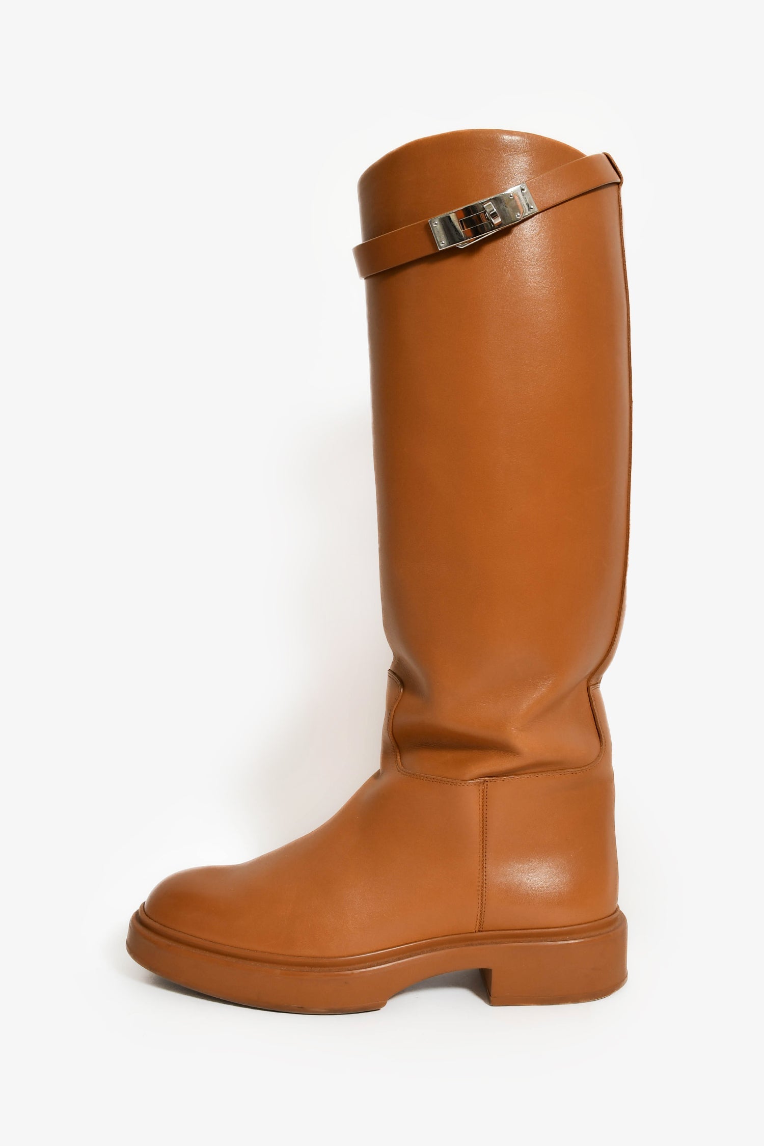 Hermès Brown Leather Kelly Riding Boots Size 37
