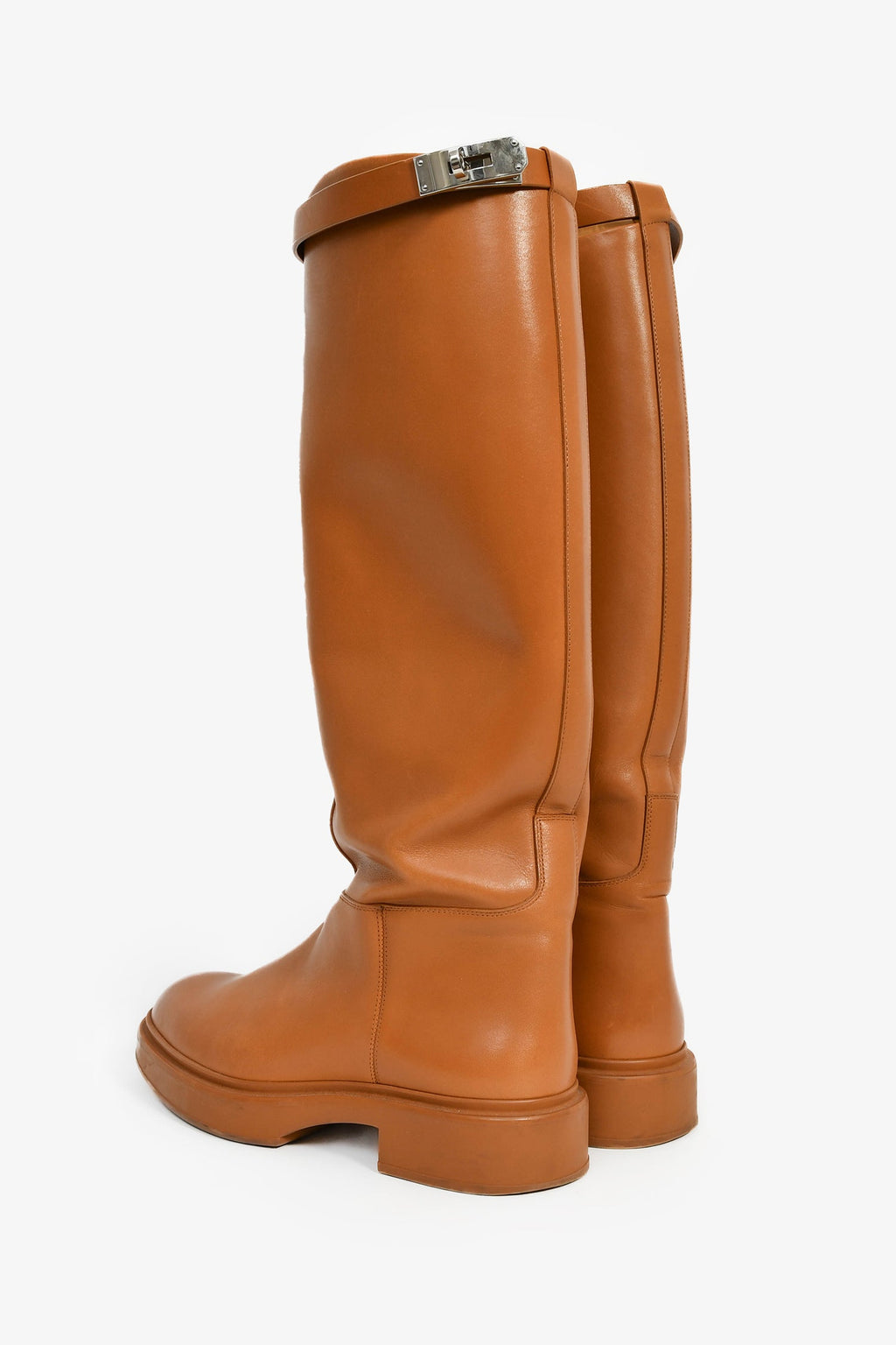 Hermès Brown Leather Kelly Riding Boots Size 37
