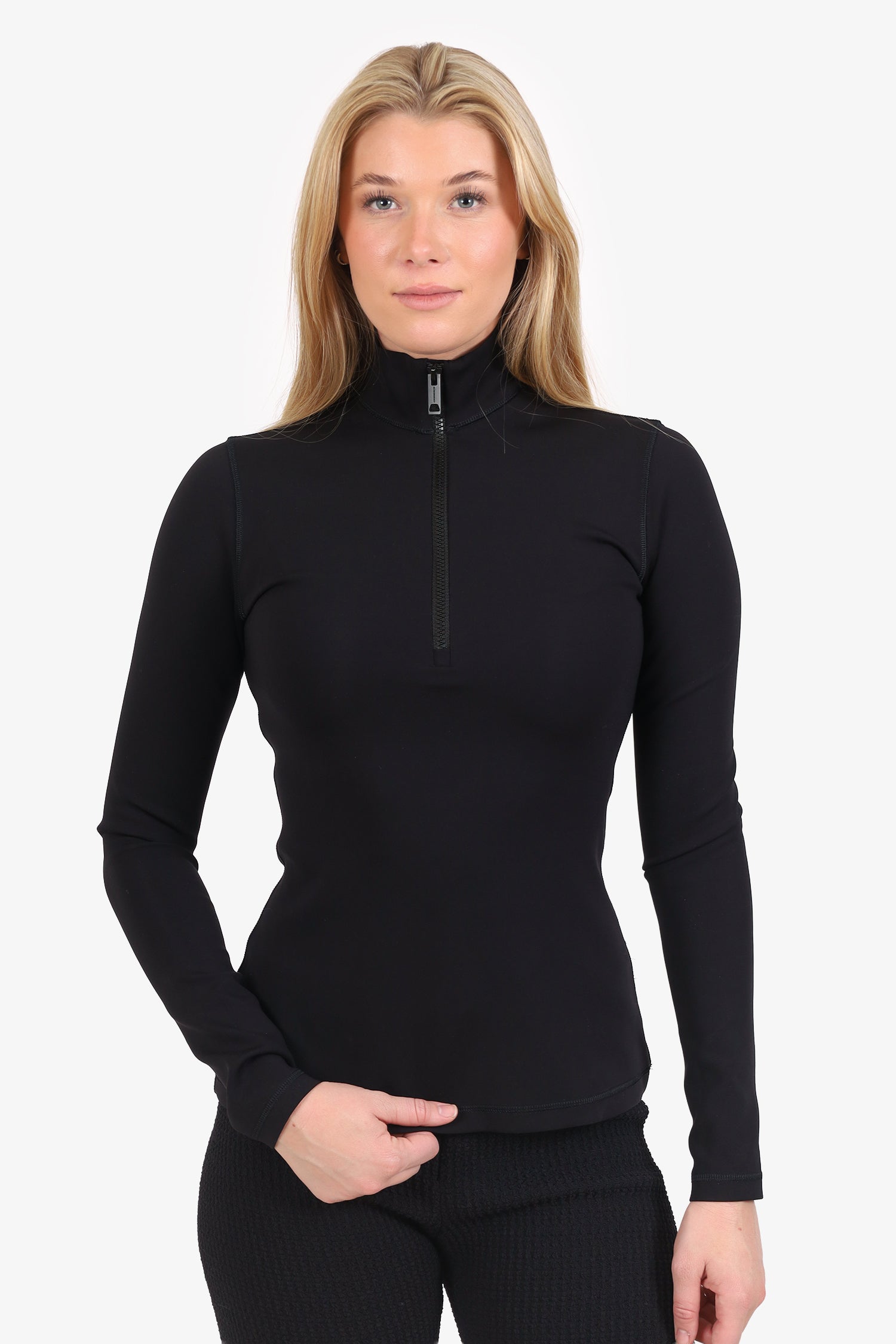 Burberry Black Half Zip Long Sleeve Sweater Black Size M