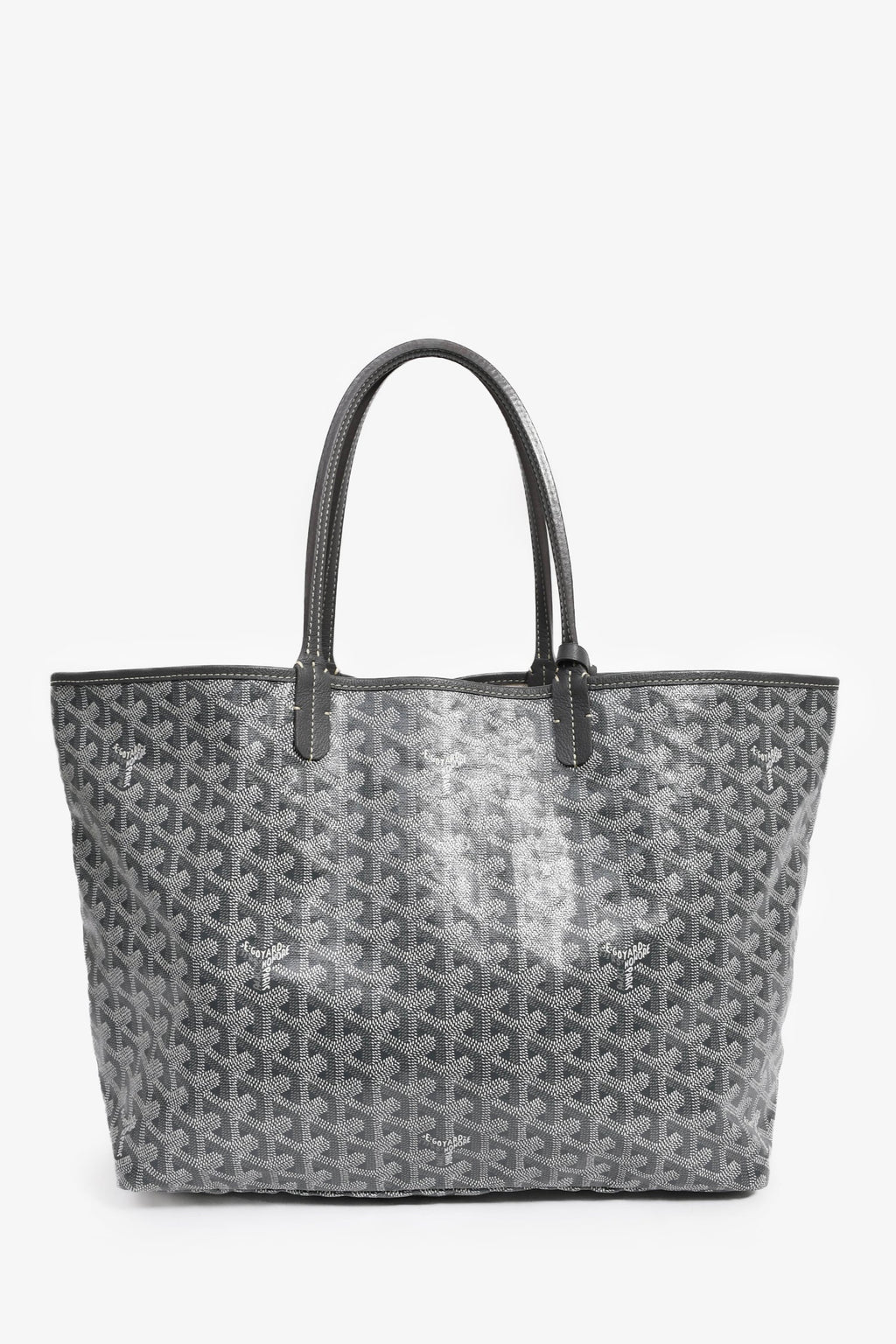 Goyard 2014 Grey Goyardine St. Louis PM Tote With Pouch
