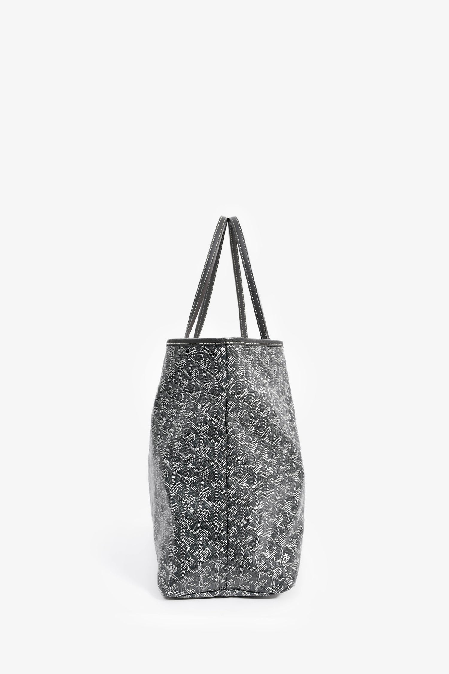 Goyard 2014 Grey Goyardine St. Louis PM Tote With Pouch