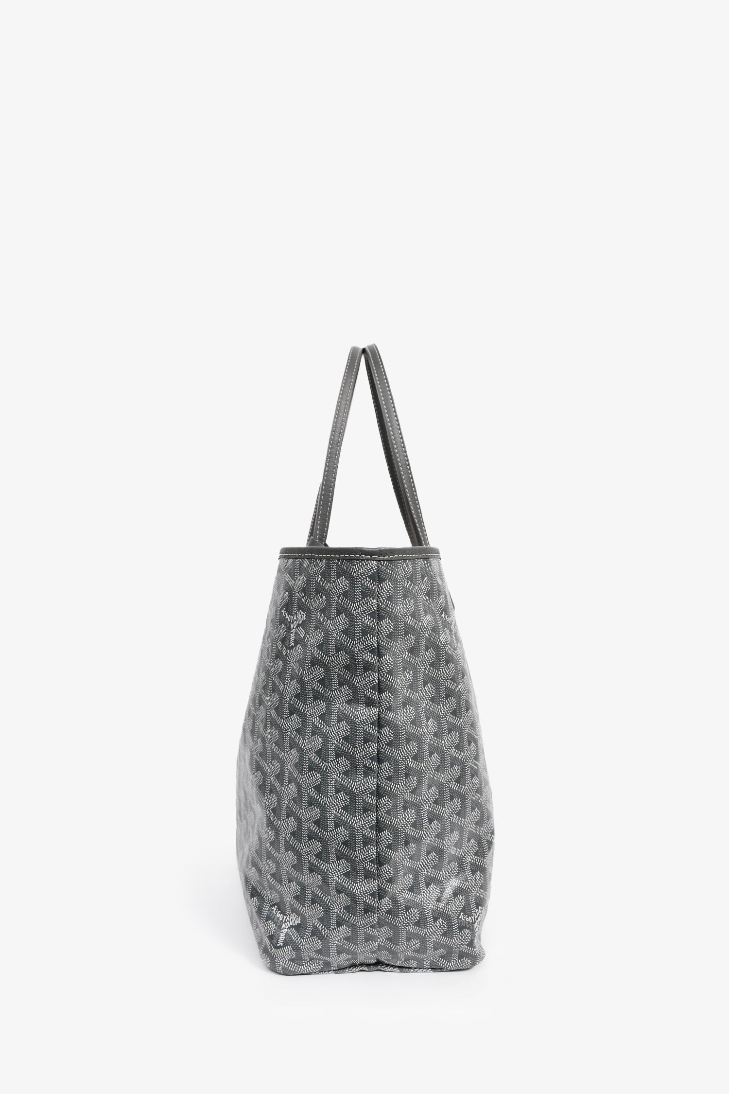 Goyard 2014 Grey Goyardine St. Louis PM Tote With Pouch