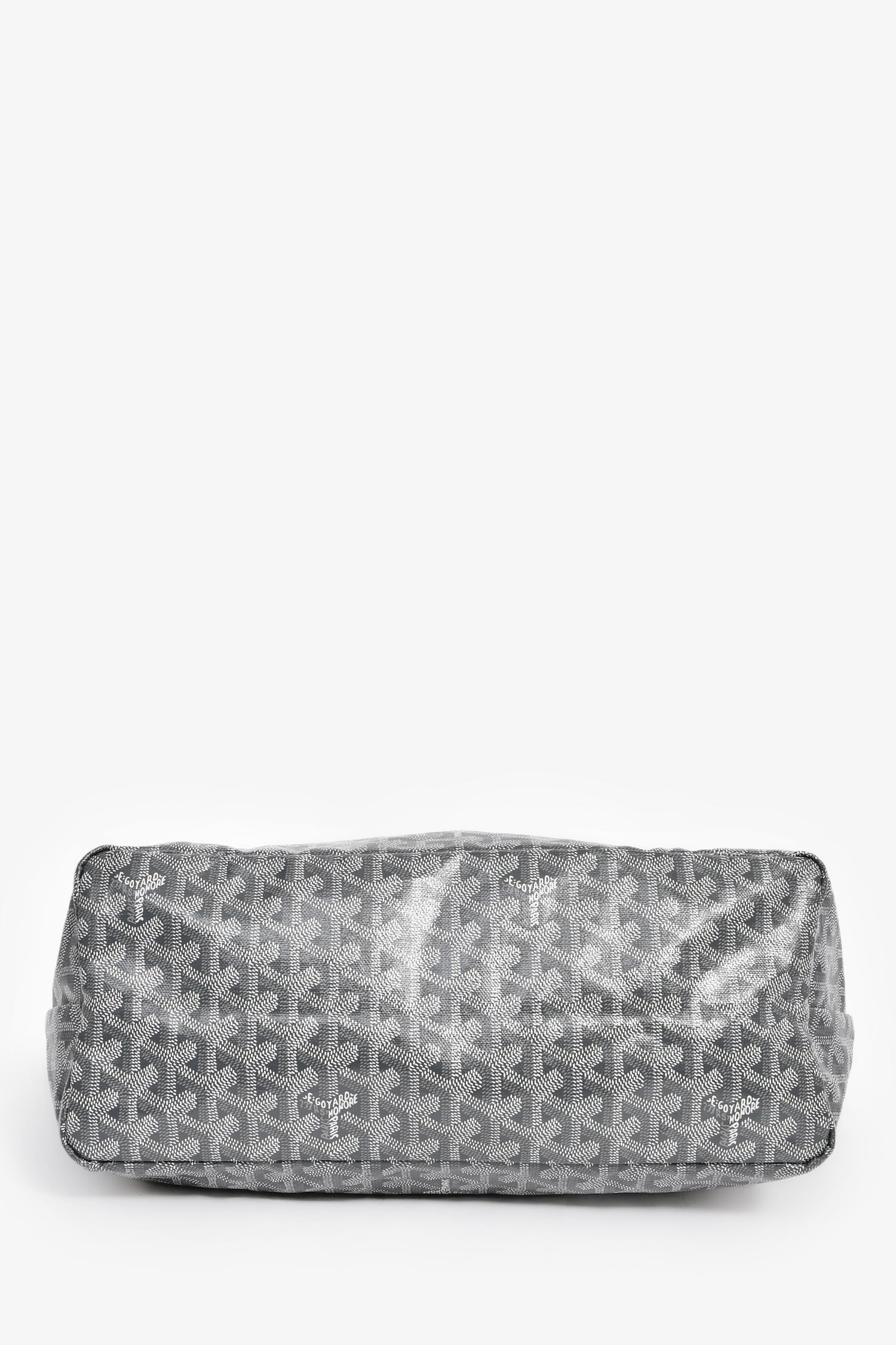 Goyard 2014 Grey Goyardine St. Louis PM Tote With Pouch