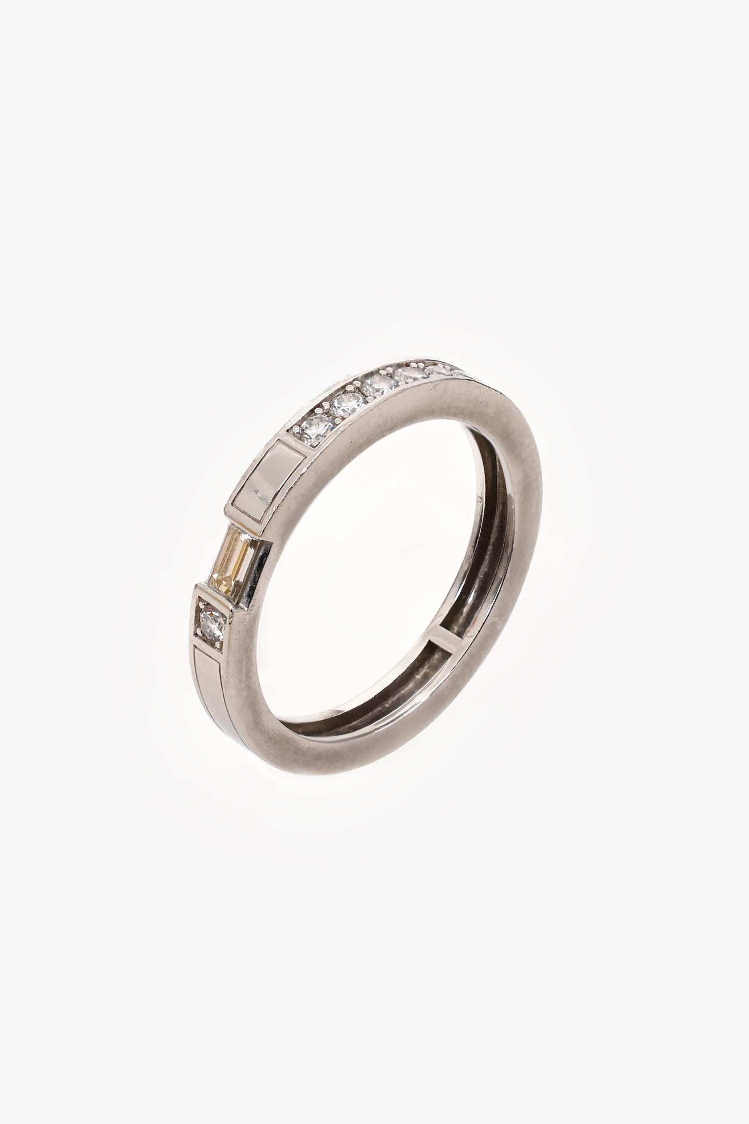 Harry Winston Platinum/Diamond 'Traffic' Wedding Band Ring