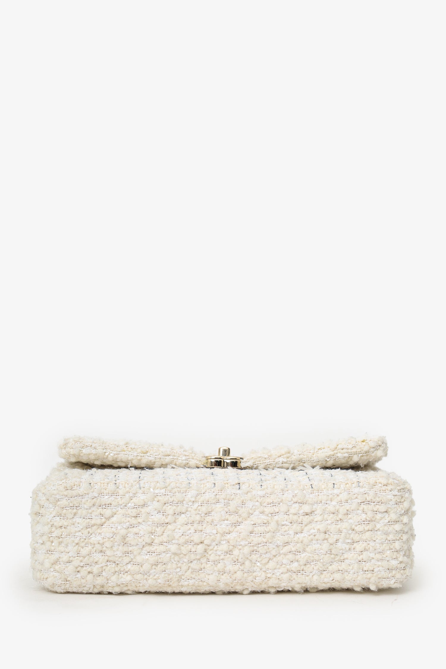 Pre-Loved Chanel™ White Medium Tweed Bag