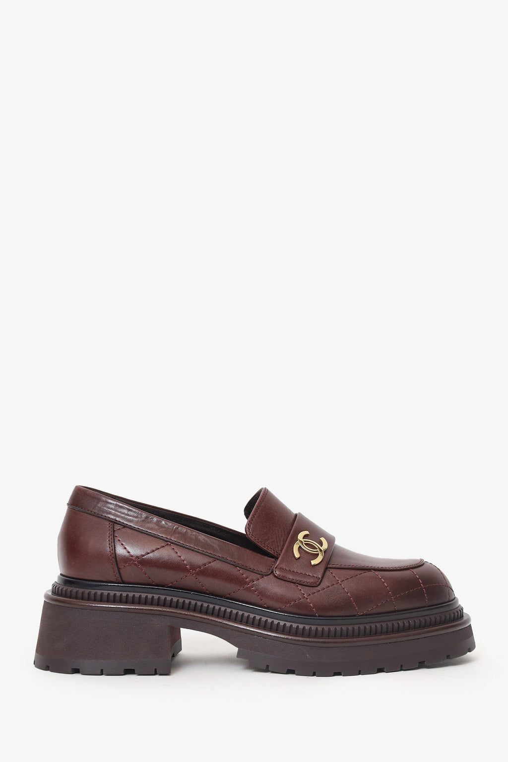 Pre-Loved Chanel™ Burgundy Loafers Size 37