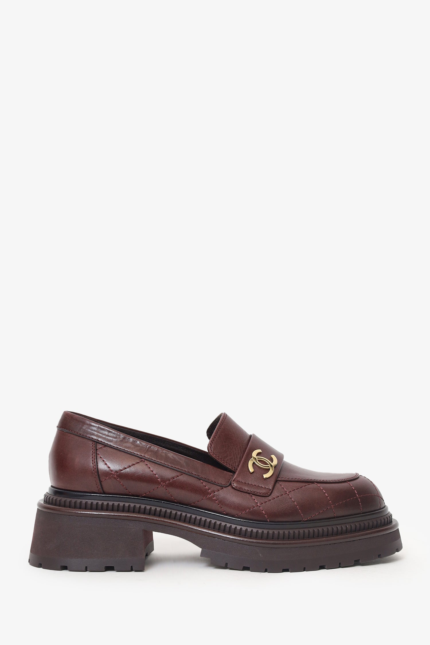 Pre-Loved Chanel™ Burgundy Loafers Size 37
