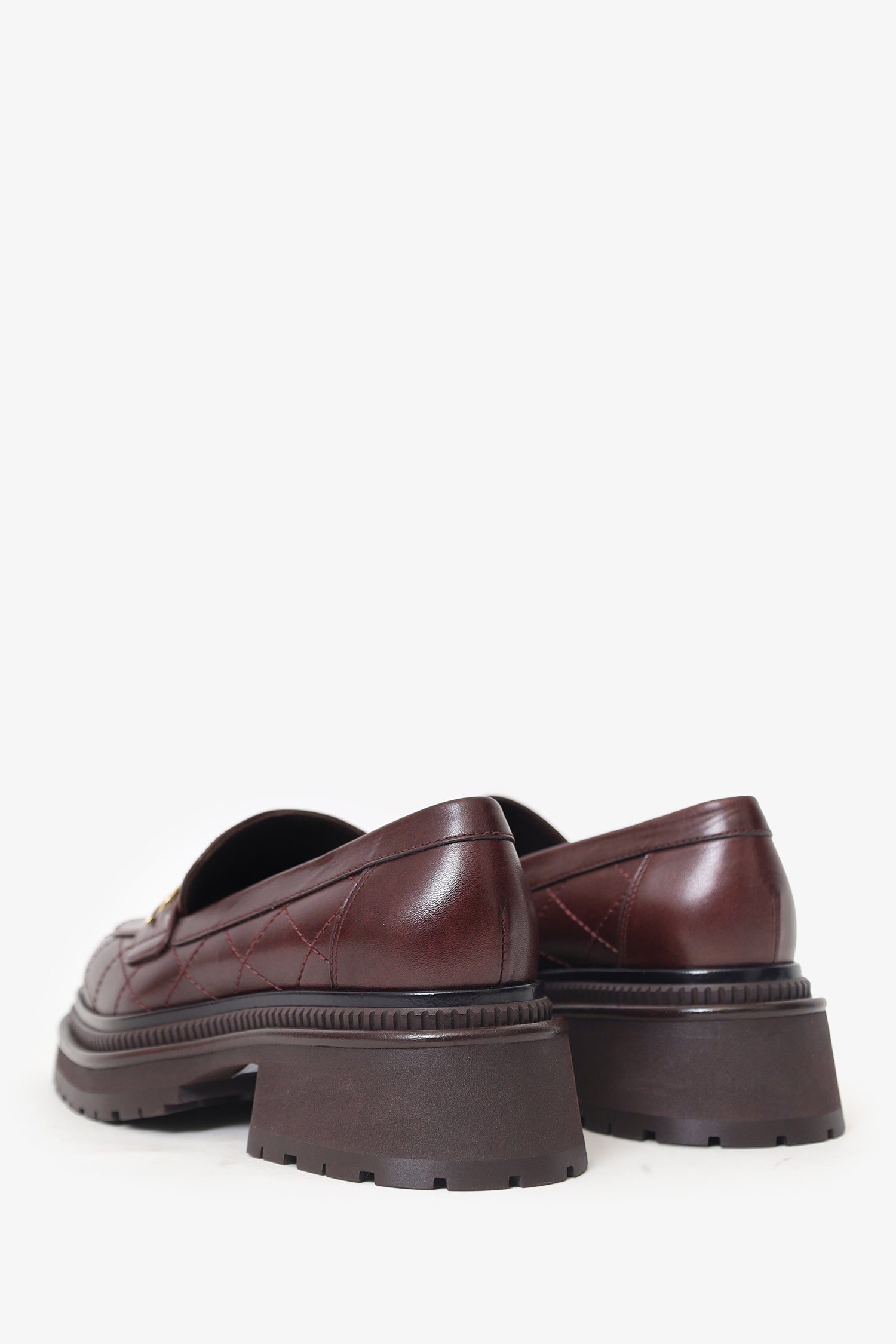 Pre-Loved Chanel™ Burgundy Loafers Size 37