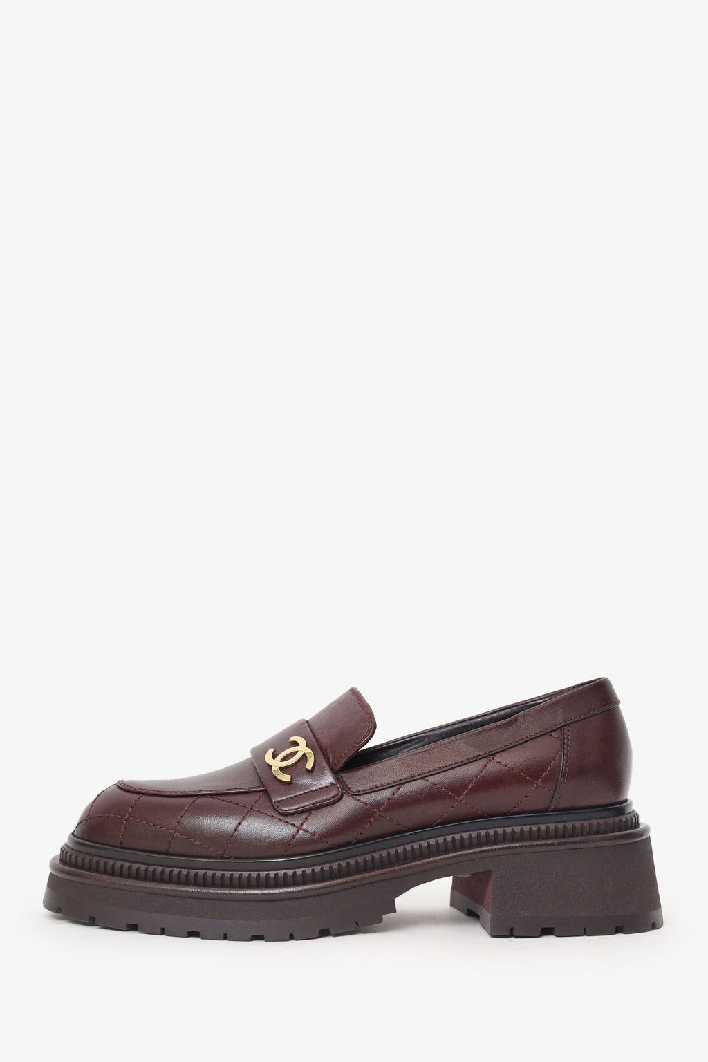 Pre-Loved Chanel™ Burgundy Loafers Size 37