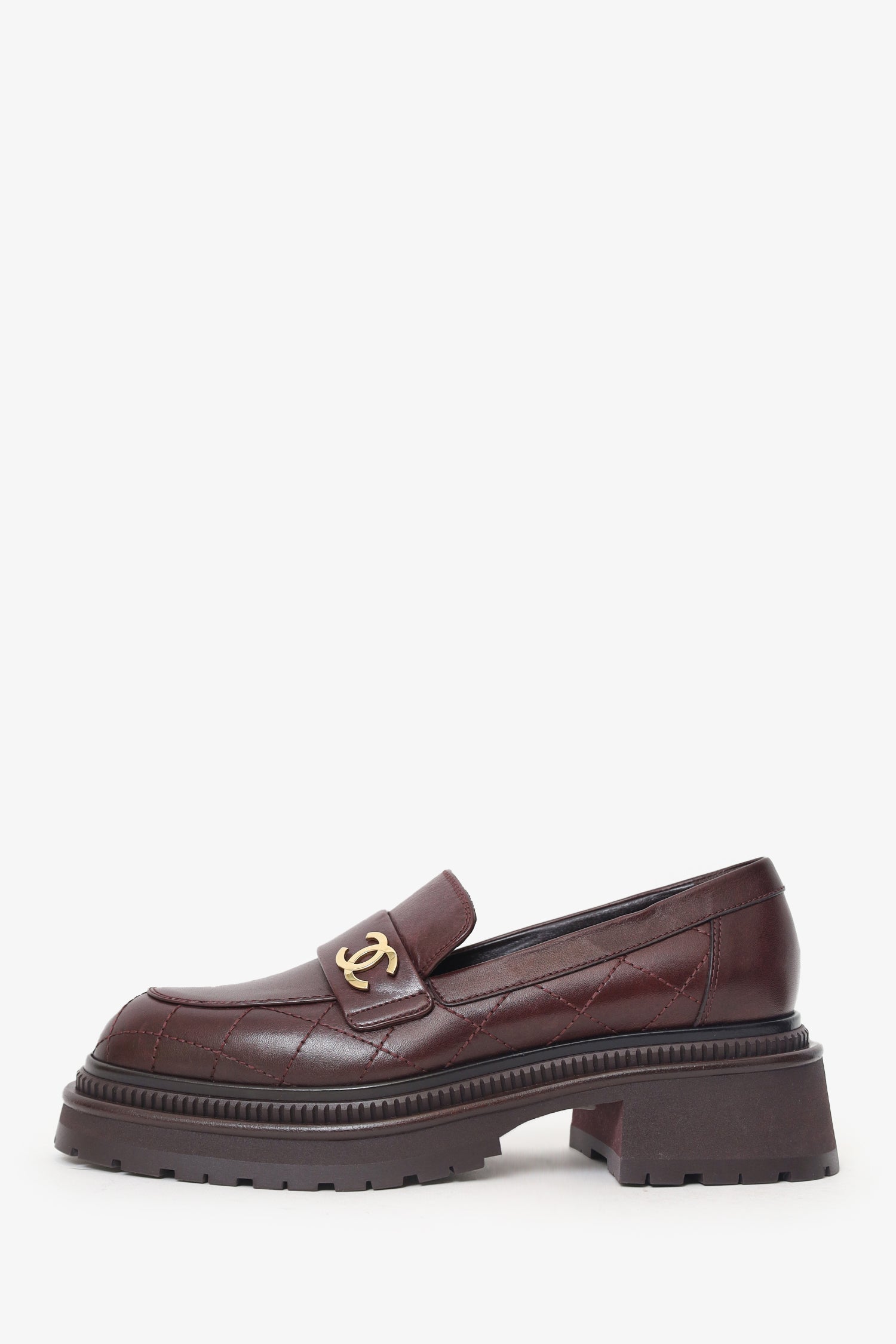 Pre-Loved Chanel™ Burgundy Loafers Size 37
