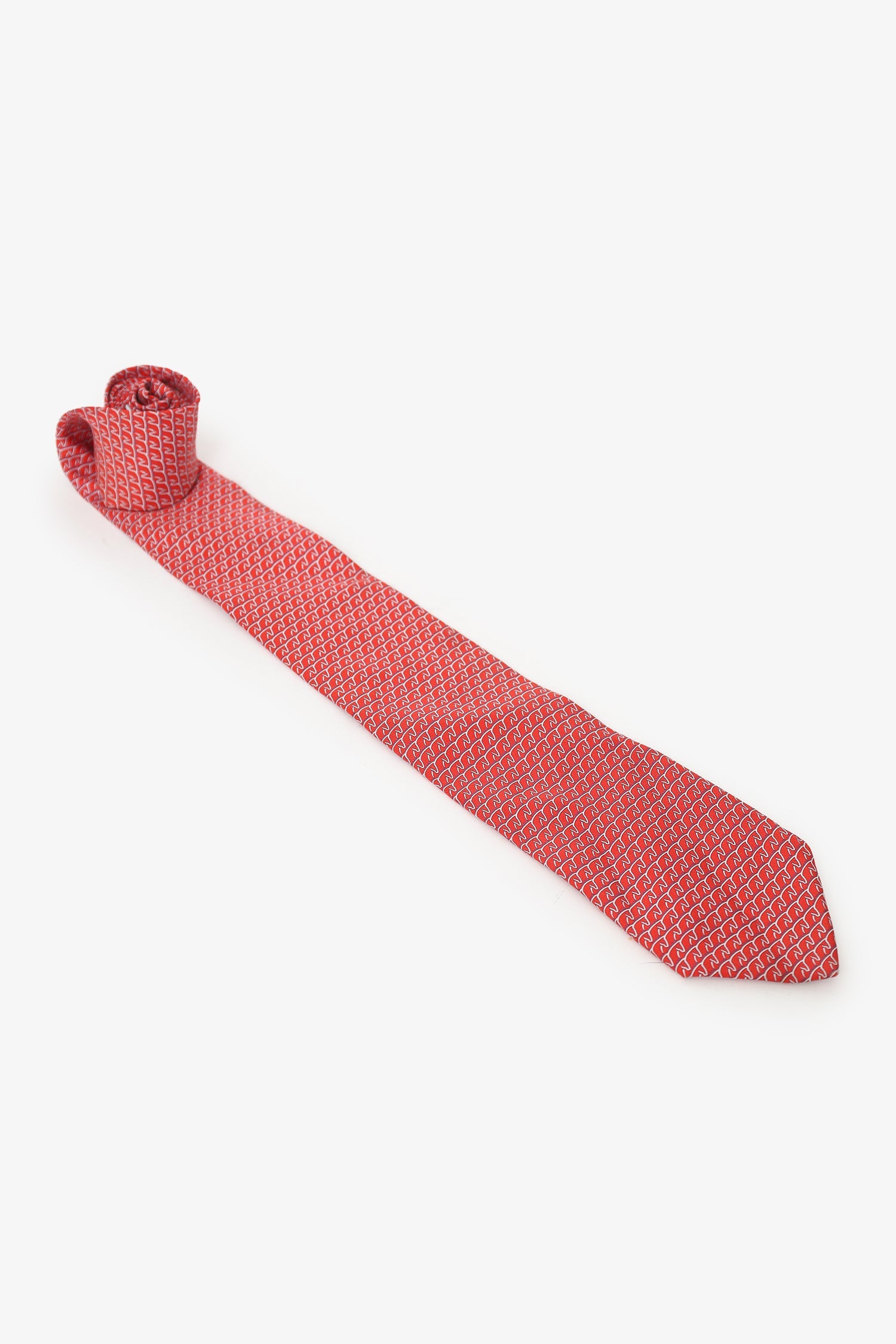 Salvatore Ferragamo Red Printed Tie