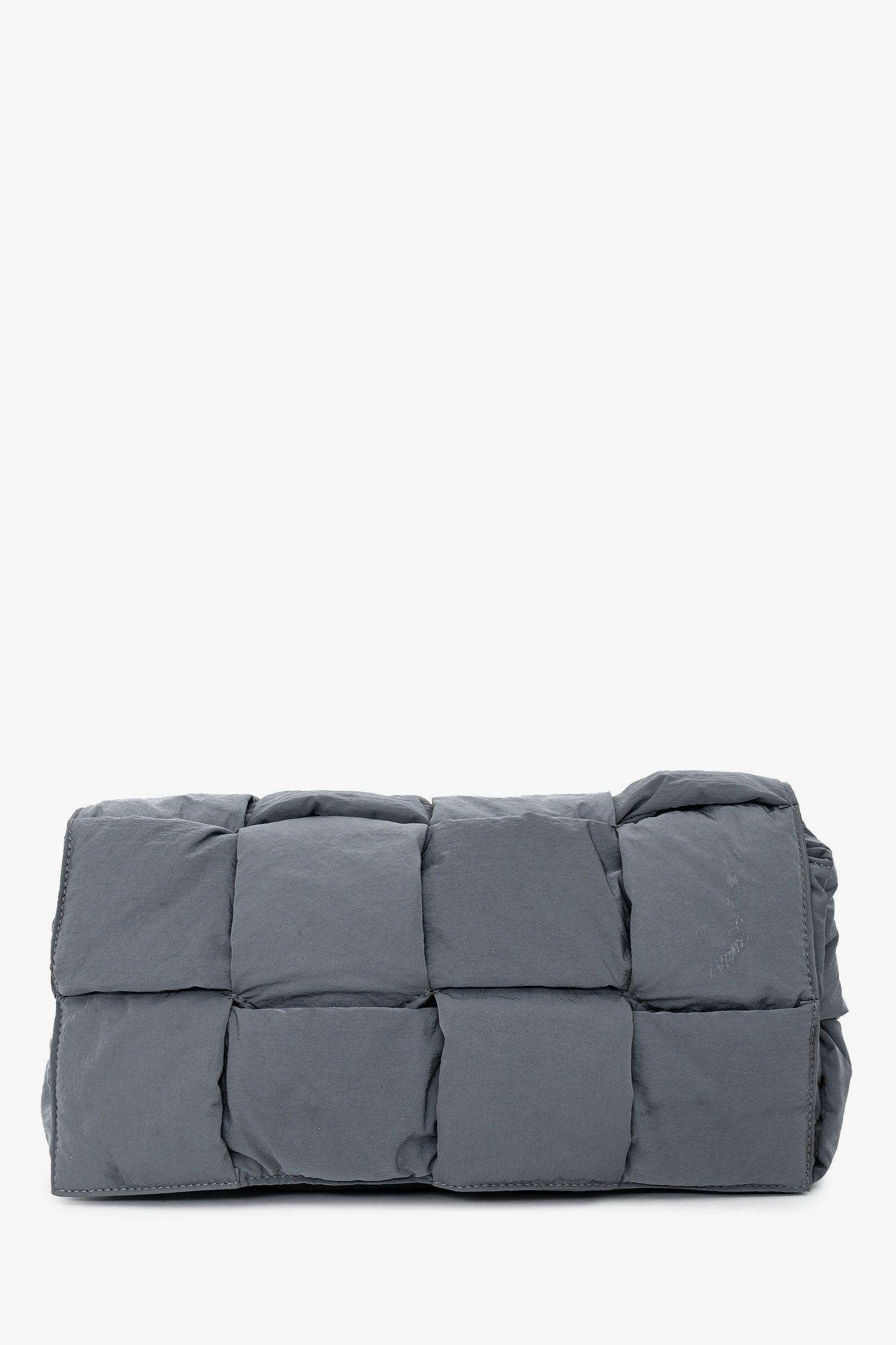 Bottega Veneta Grey Padded Intreccio-Woven Nylon Crossbody Bag