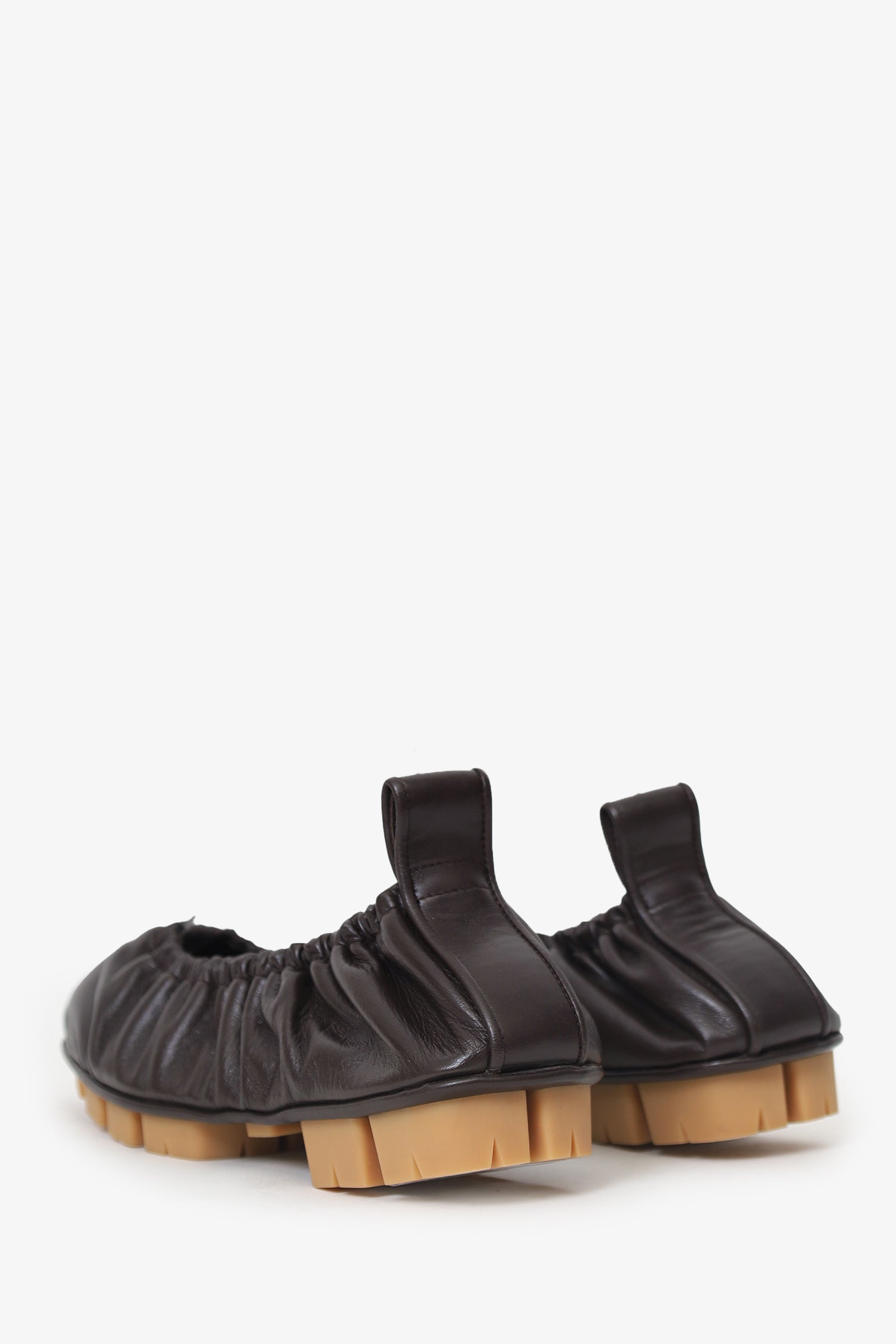 Bottega Veneta Brown Leather 'Shore Ballerina' Flats Size 36