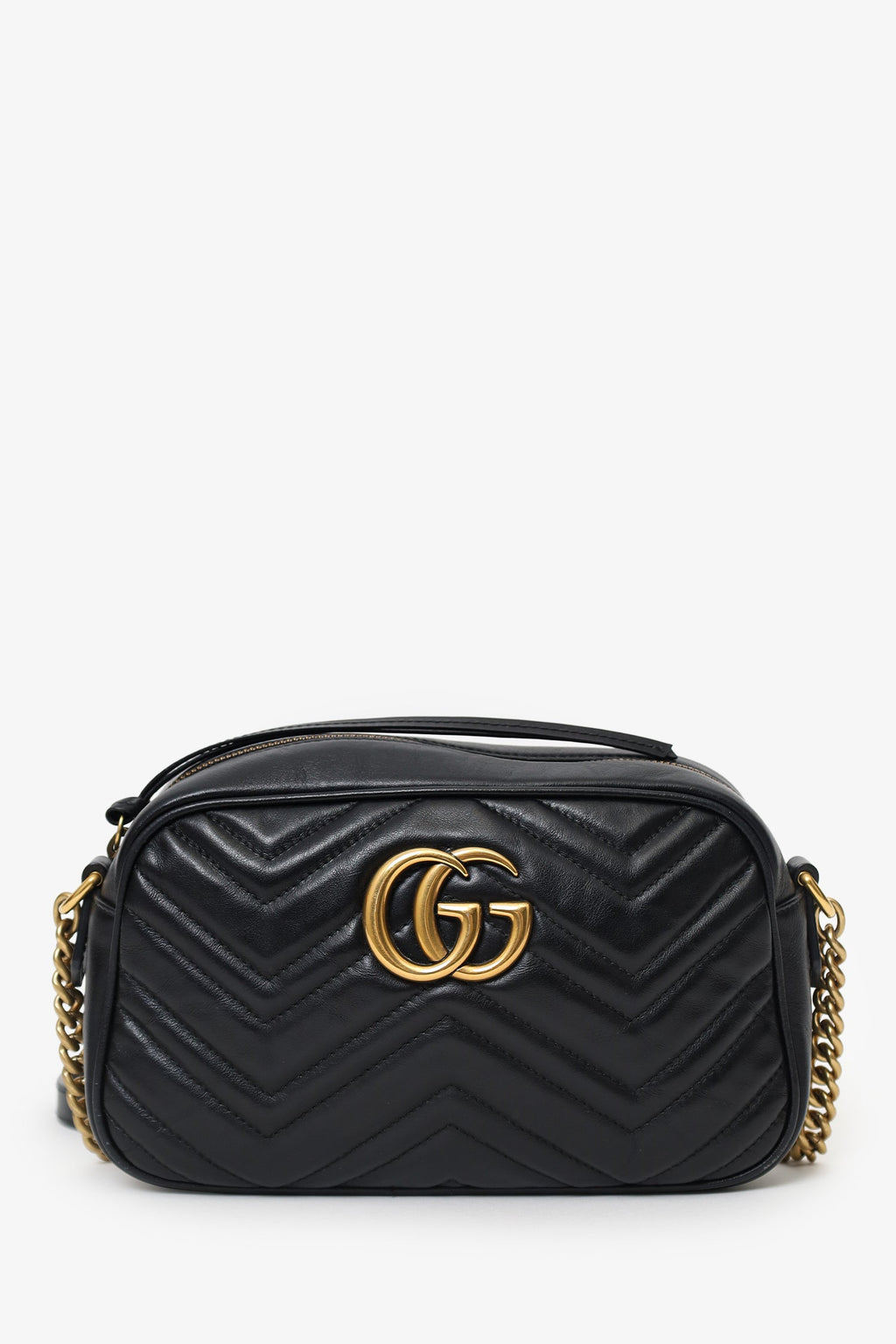 Gucci Black Leather Small Marmont Matelasse Camera Bag