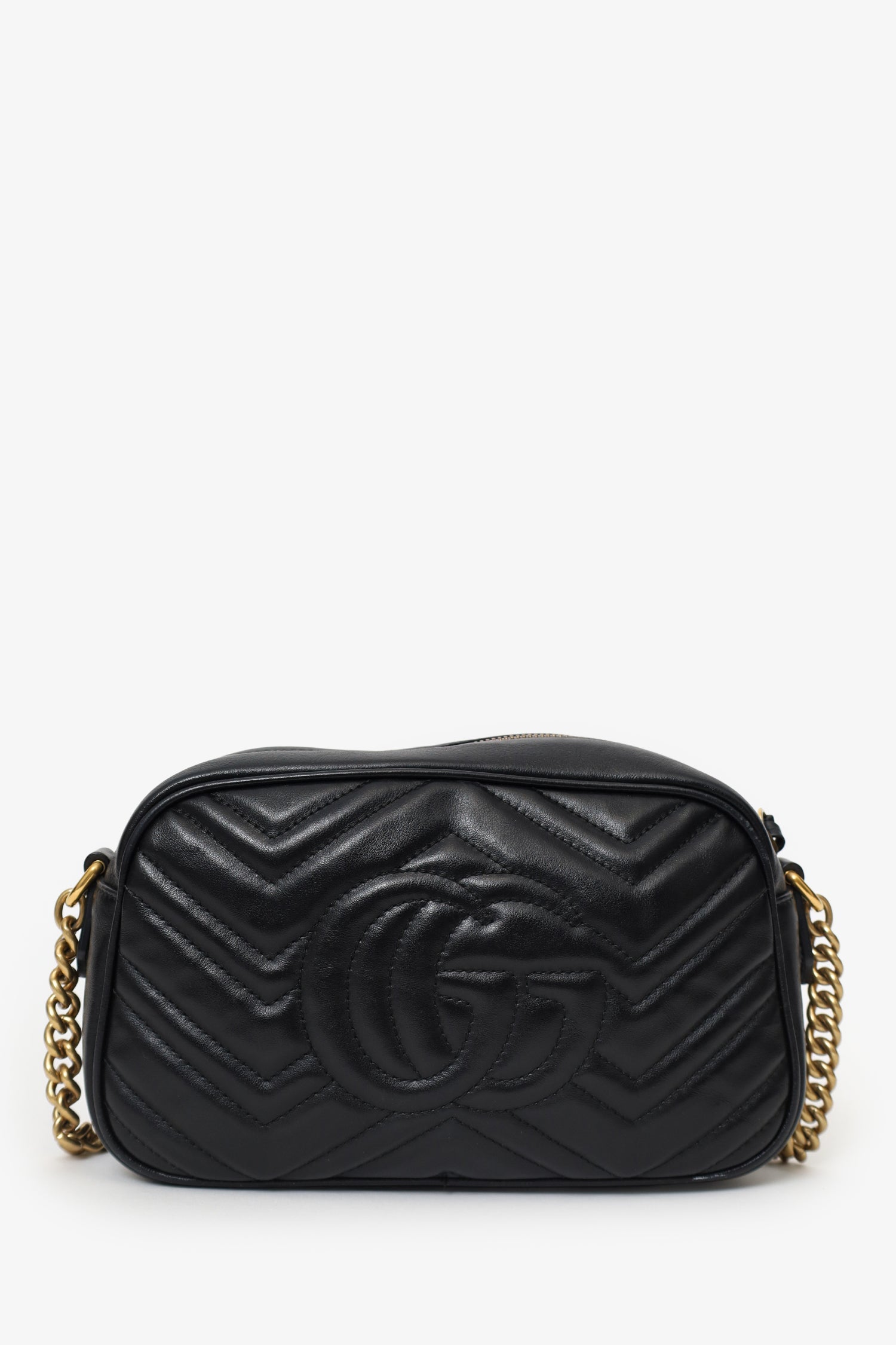 Gucci Black Leather Small Marmont Matelasse Camera Bag