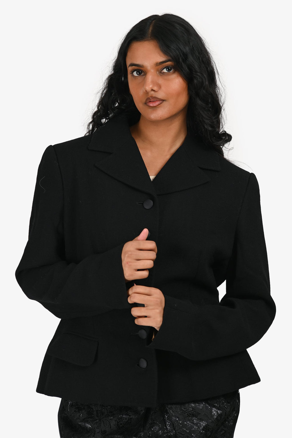 Dolce & Gabbana Wool Black Single Breasted Blazer Size 48
