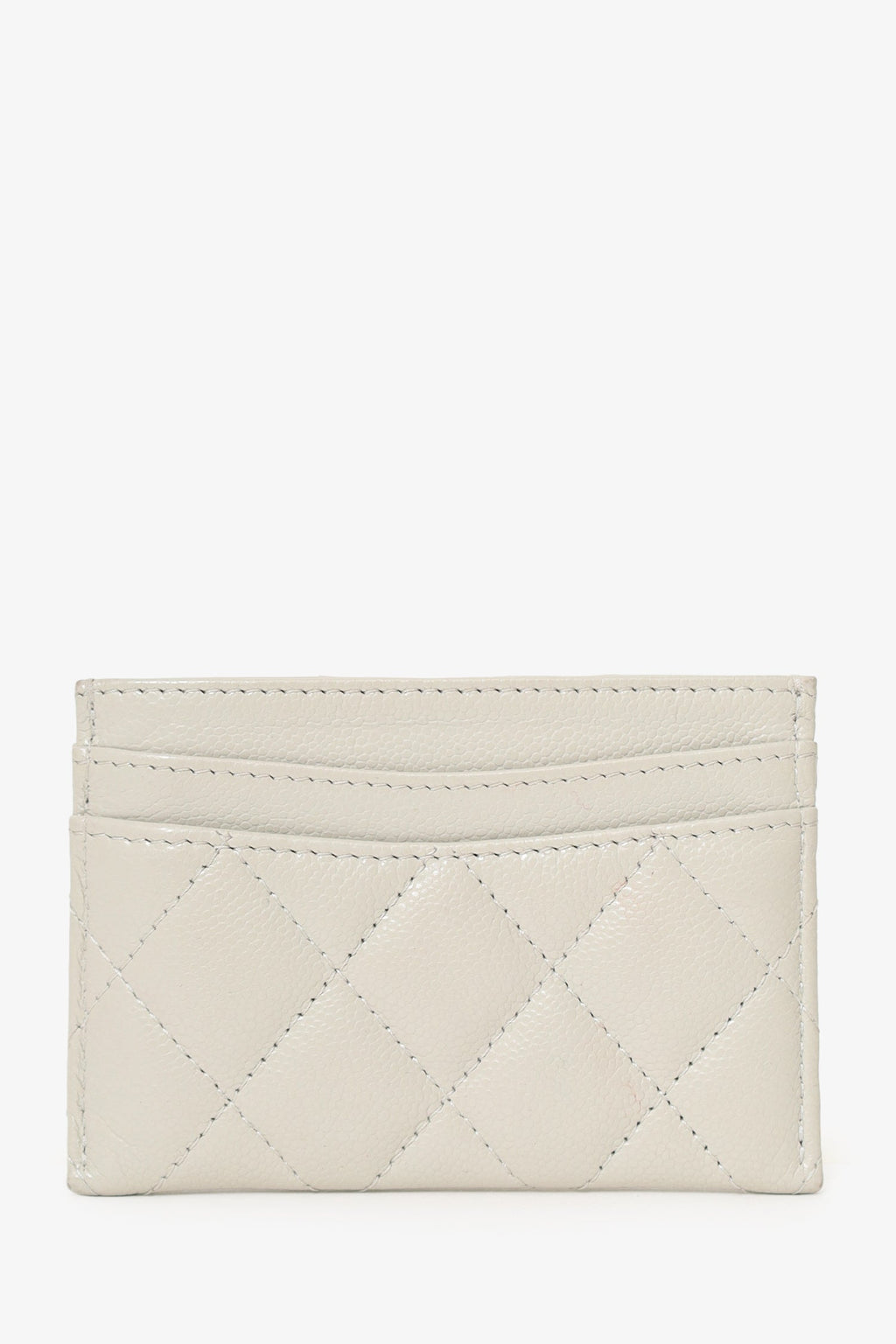 Pre-Loved Chanel™ Grey Quilted Caviar CC  Holder