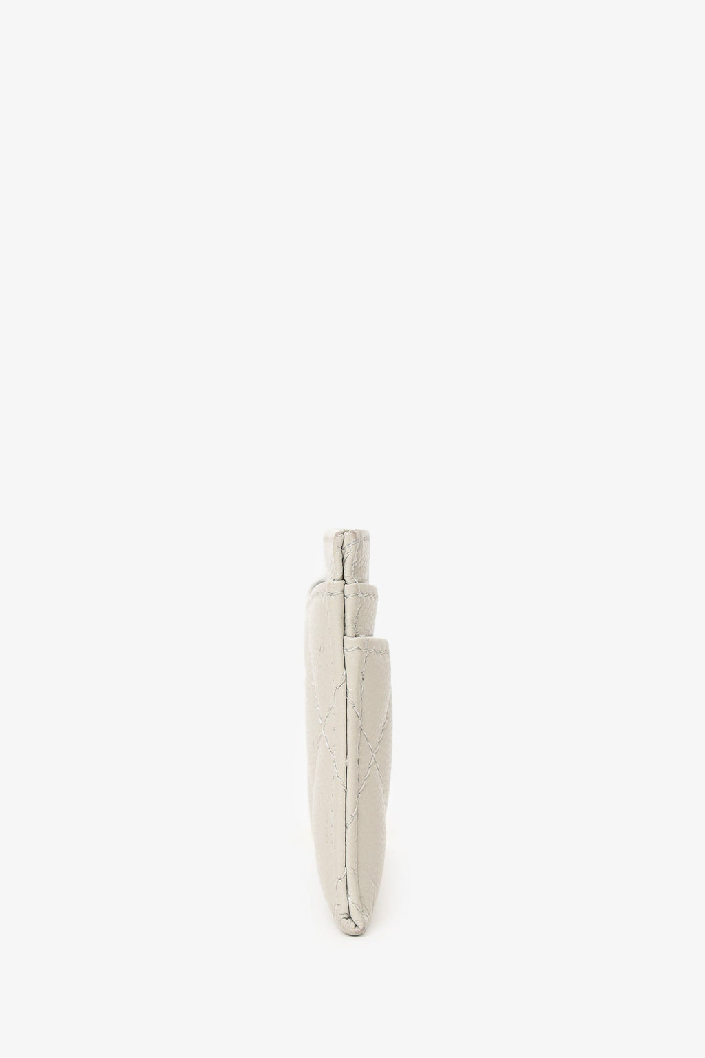 Pre-Loved Chanel™ Grey Quilted Caviar CC  Holder