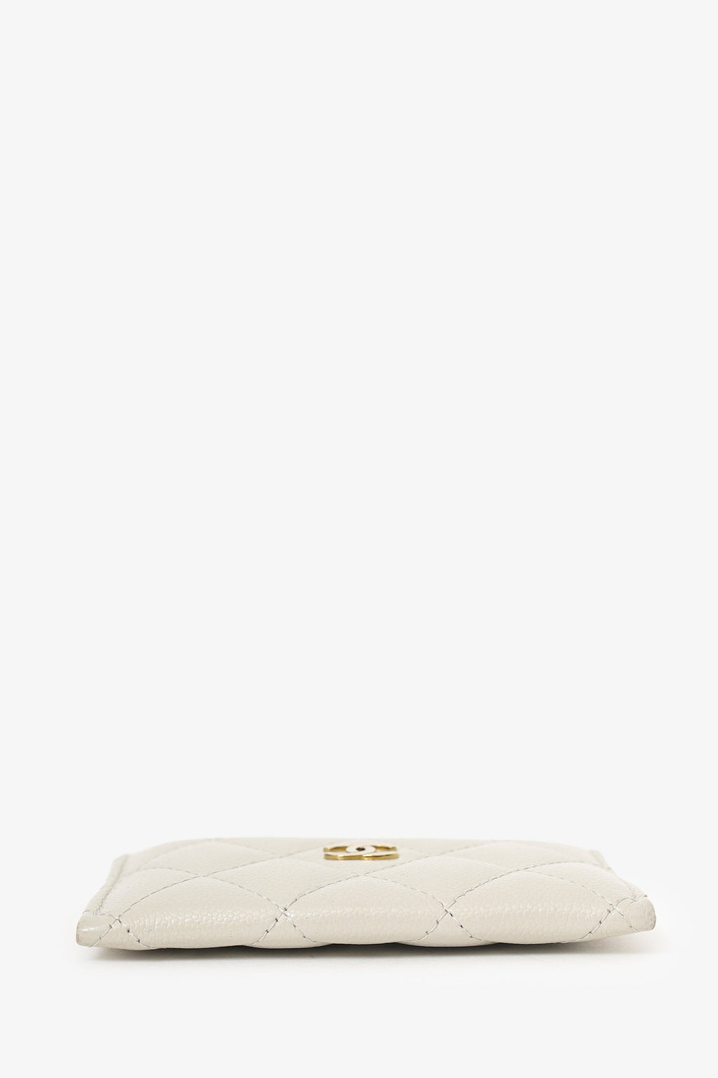 Pre-Loved Chanel™ Grey Quilted Caviar CC  Holder