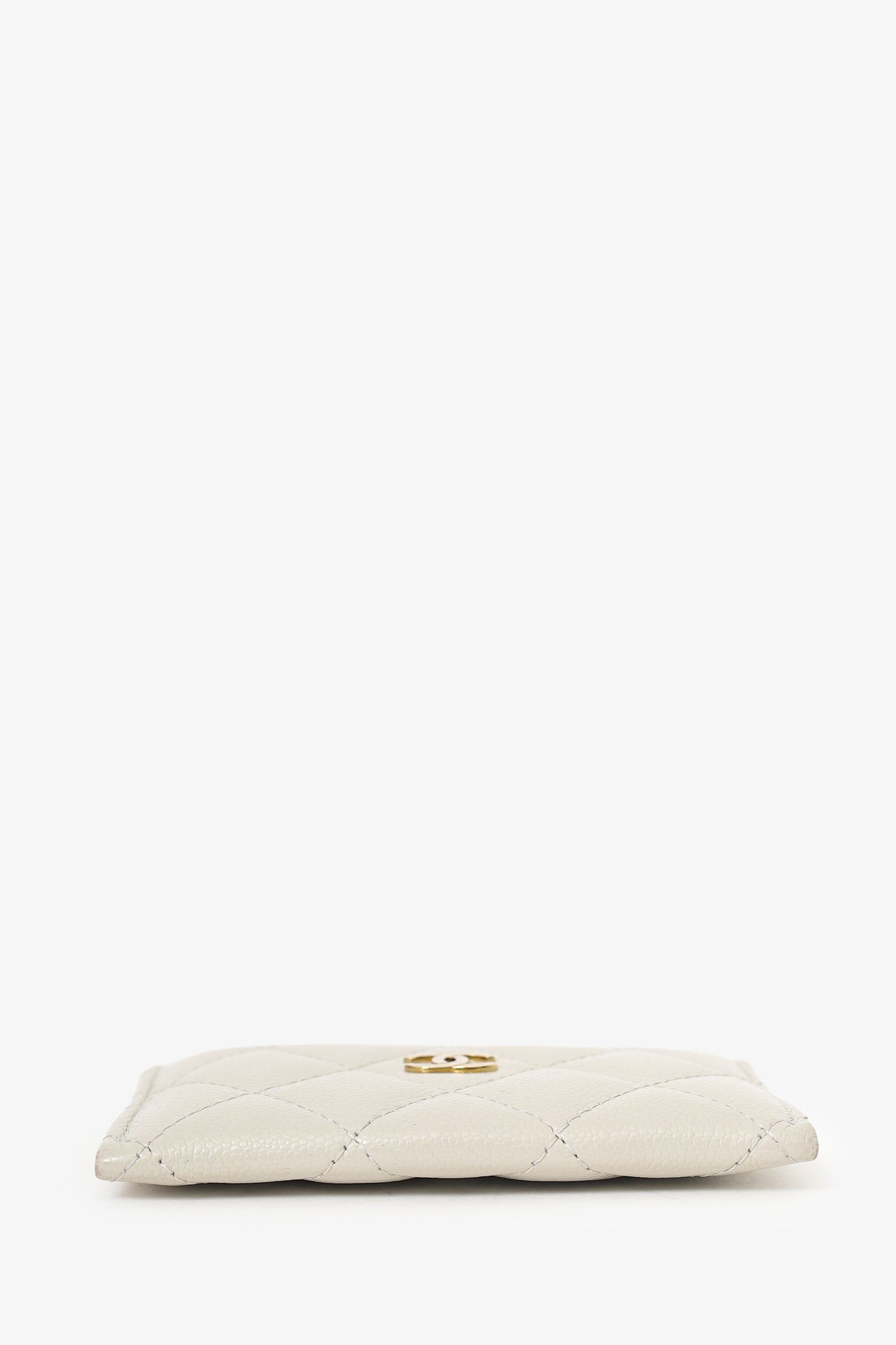 Pre-Loved Chanel™ Grey Quilted Caviar CC  Holder