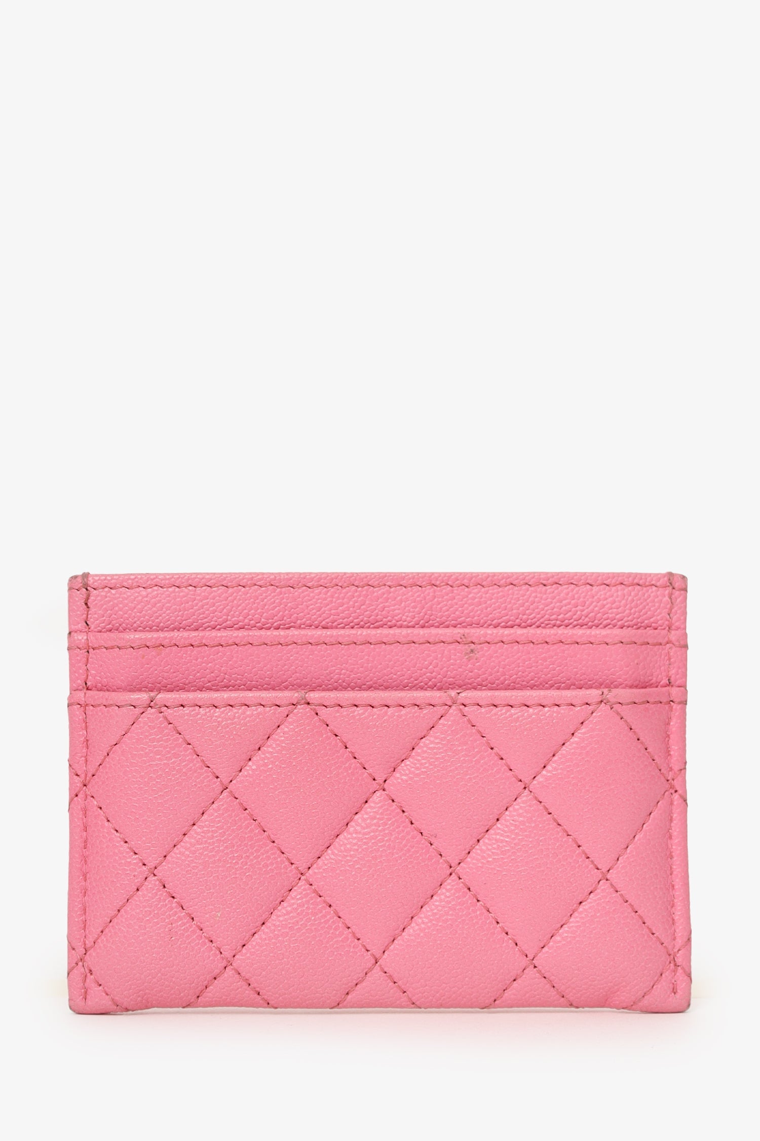 Pre-Loved Chanel™ Pink Quilted Caviar Boy  Holder