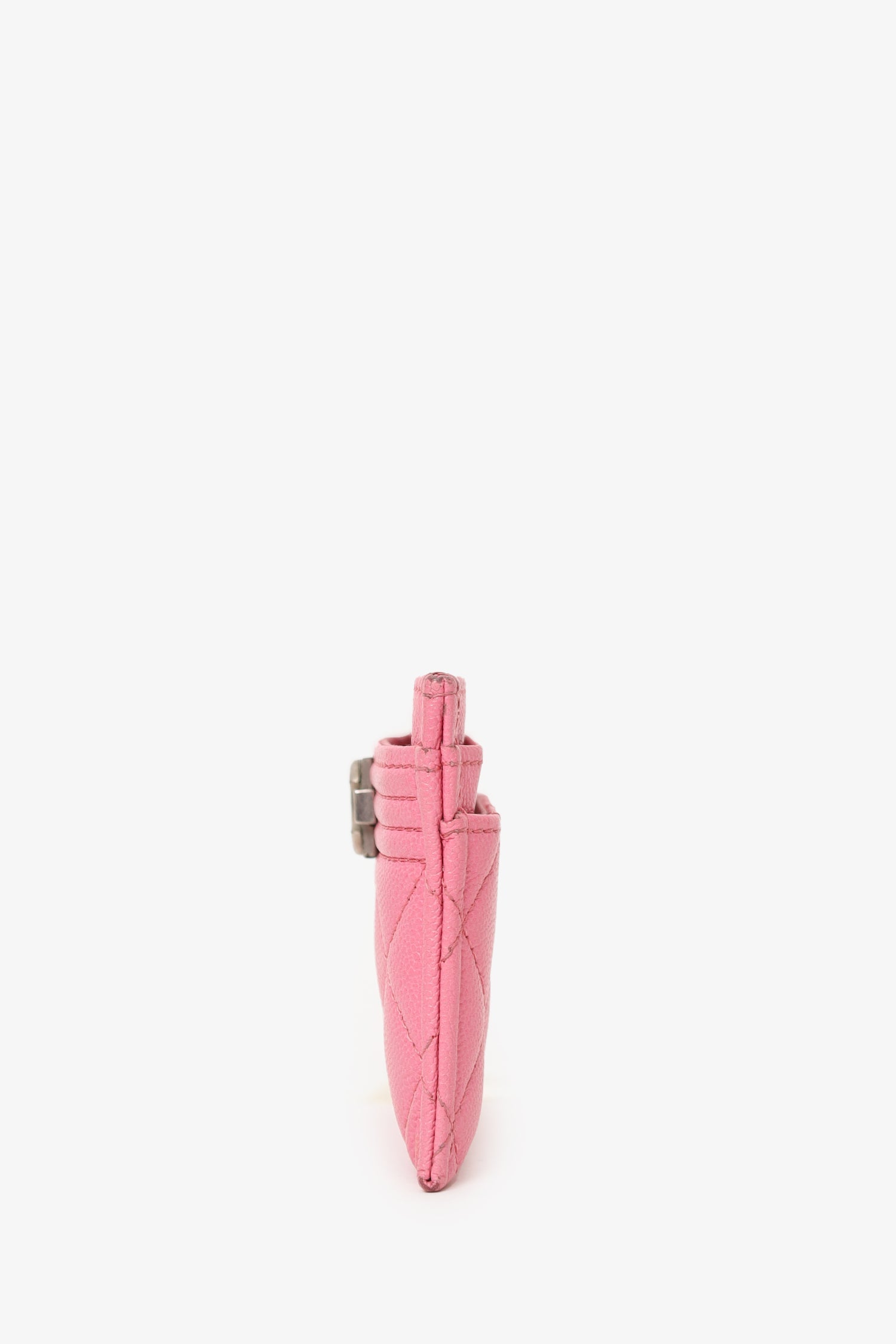 Pre-Loved Chanel™ Pink Quilted Caviar Boy  Holder