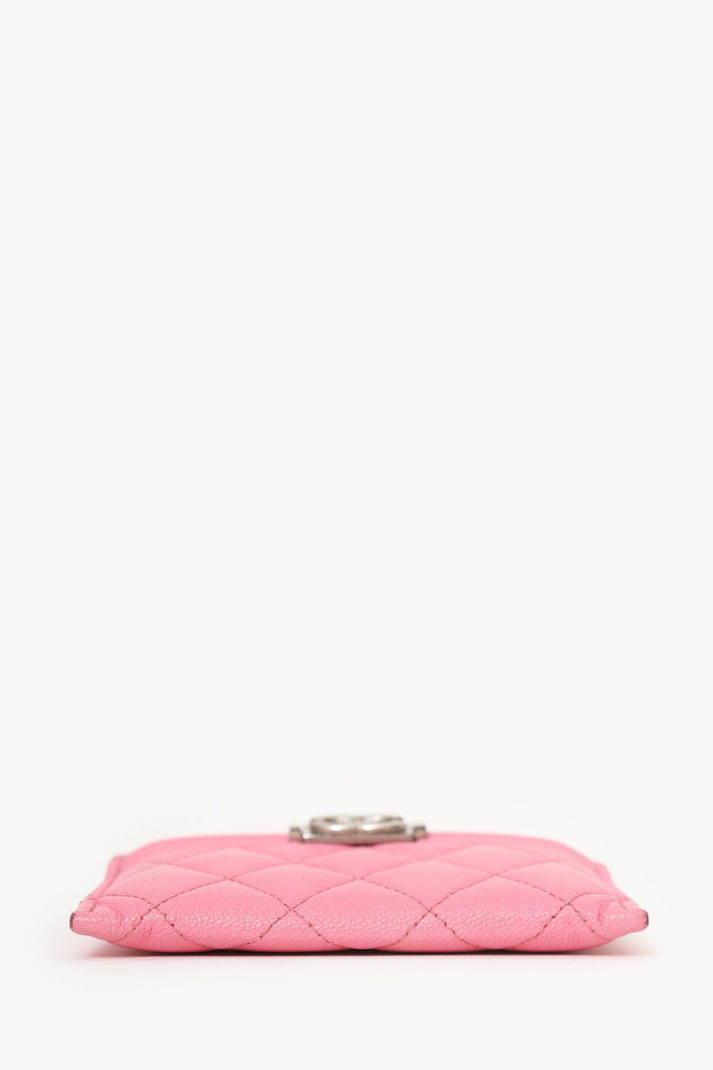 Pre-Loved Chanel™ Pink Quilted Caviar Boy  Holder