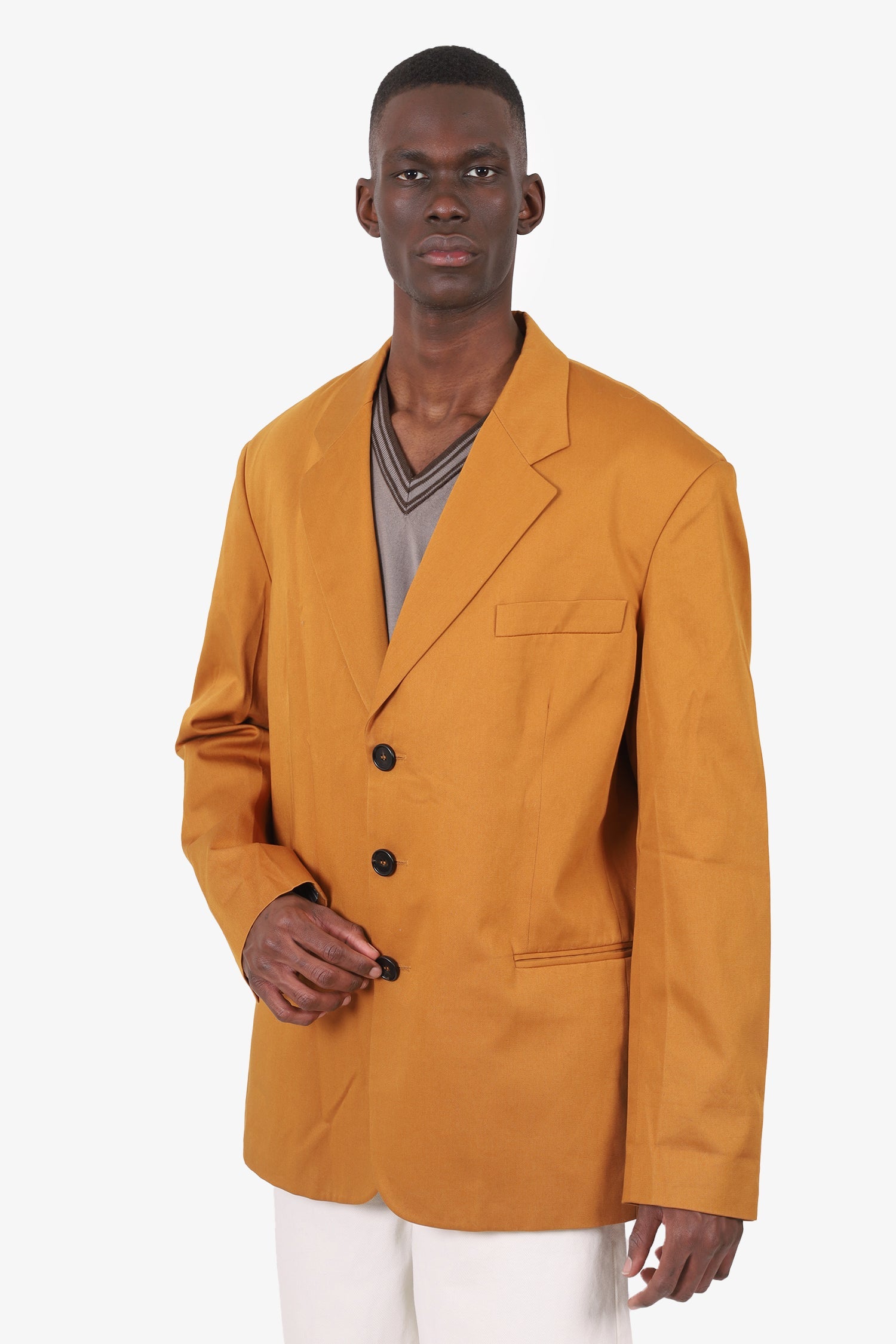 Marni Burnt Orange Single Breasted Blazer Size 52 Mens