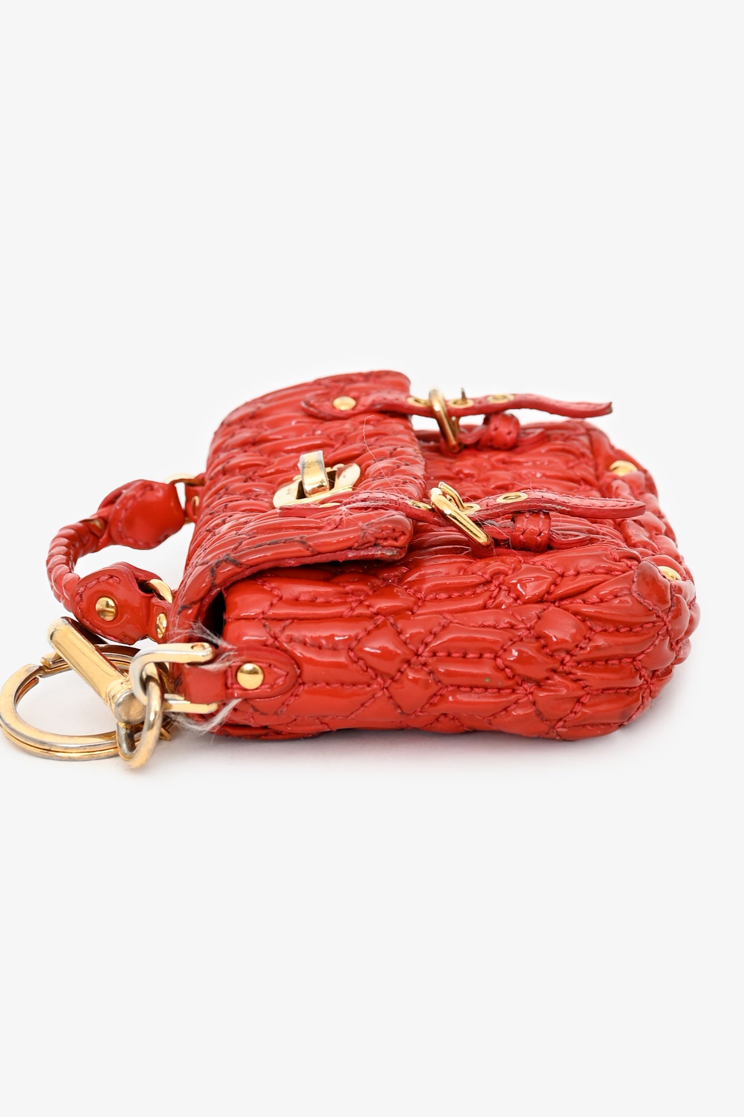 Miu Miu Red Patent Leather Bag Charm