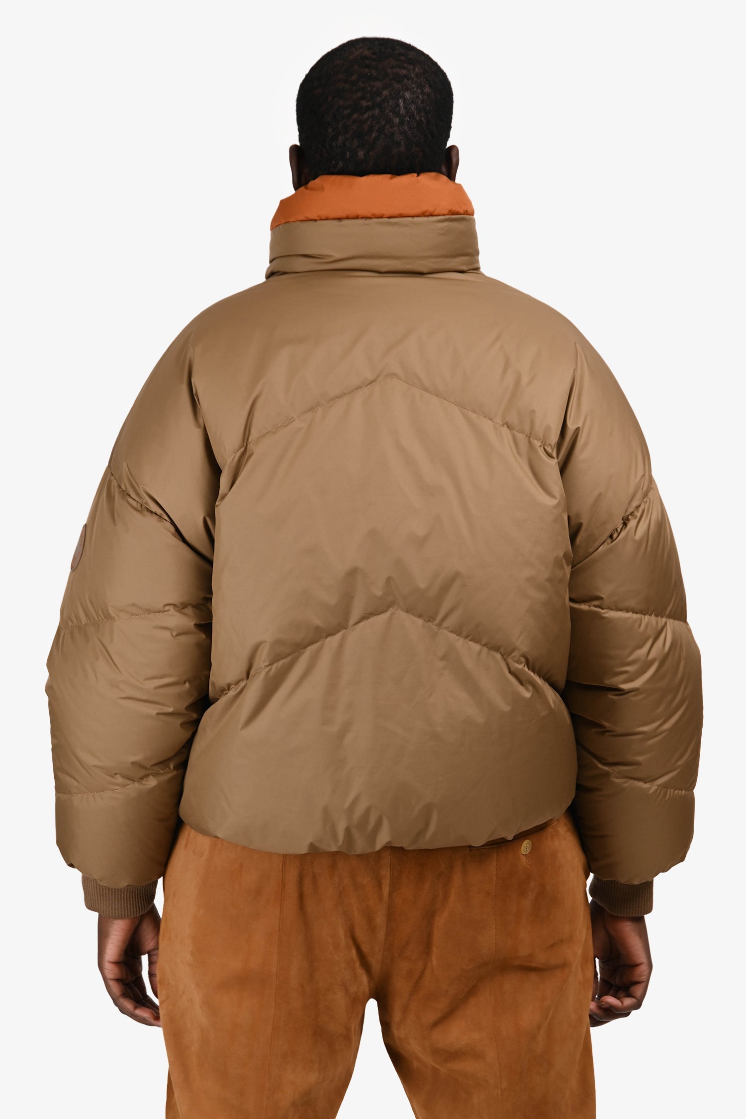 Hermès Tan/Orange Down Reversible Puffer Jacket Size 38