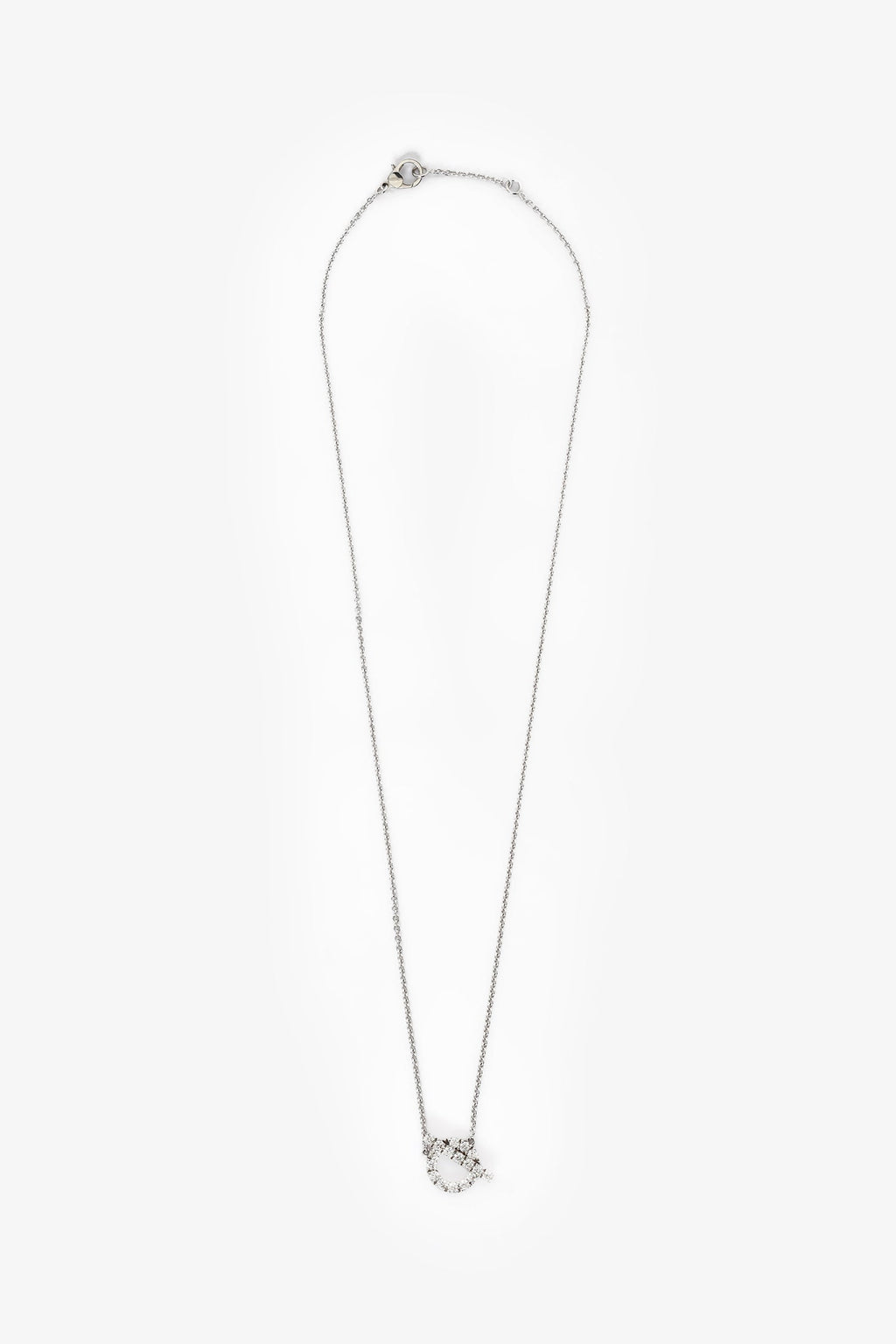 Hermès 18K White Gold Diamond Set Finesse Pendant Necklace