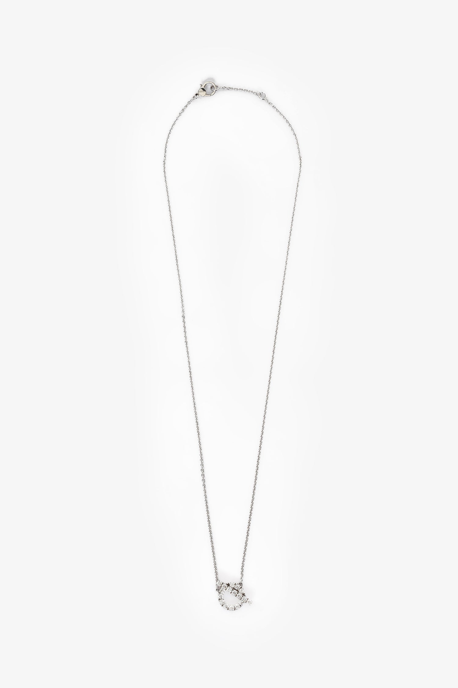 Hermès 18K White Gold Diamond Set Finesse Pendant Necklace