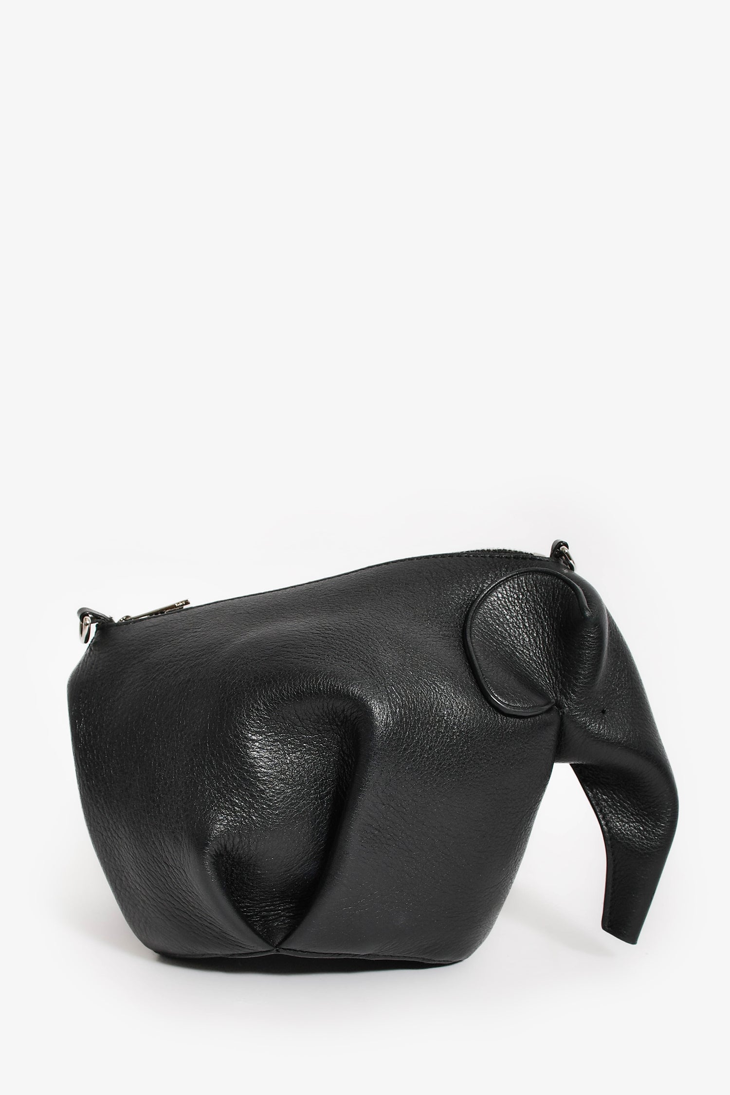 Loewe Black Leather Elephant Bag With Strap