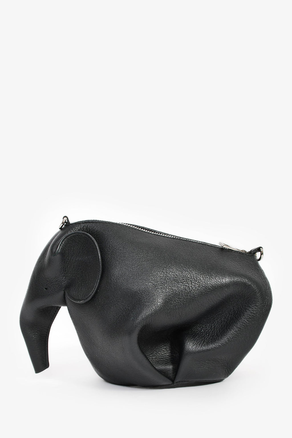 Loewe Black Leather Elephant Bag With Strap