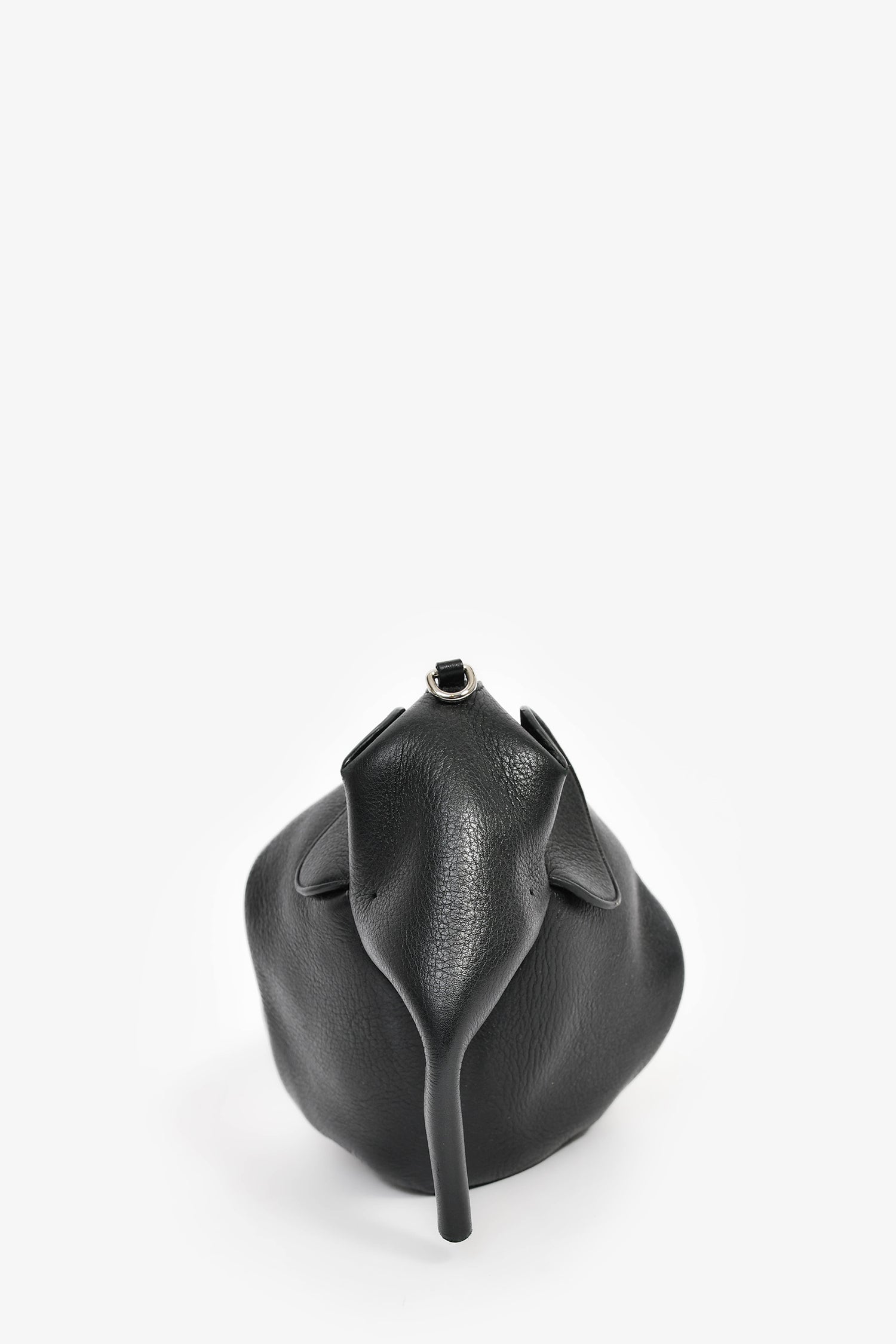 Loewe Black Leather Elephant Bag With Strap