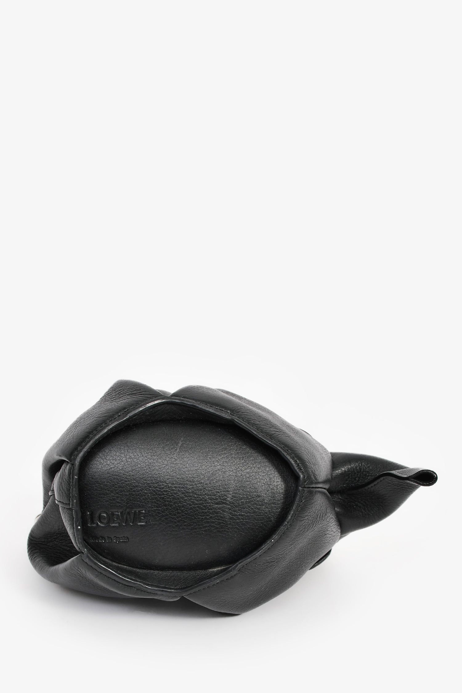 Loewe Black Leather Elephant Bag With Strap